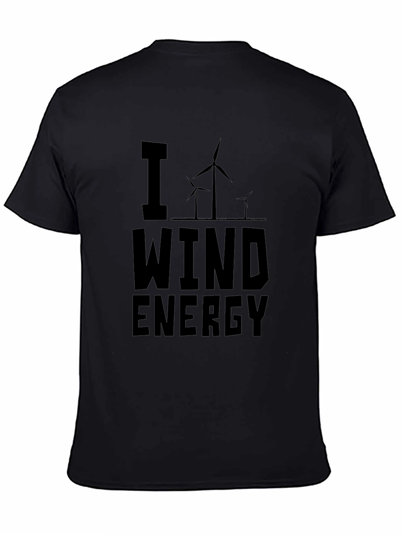 I Love Wind Energy Black Graphic T-Shirt