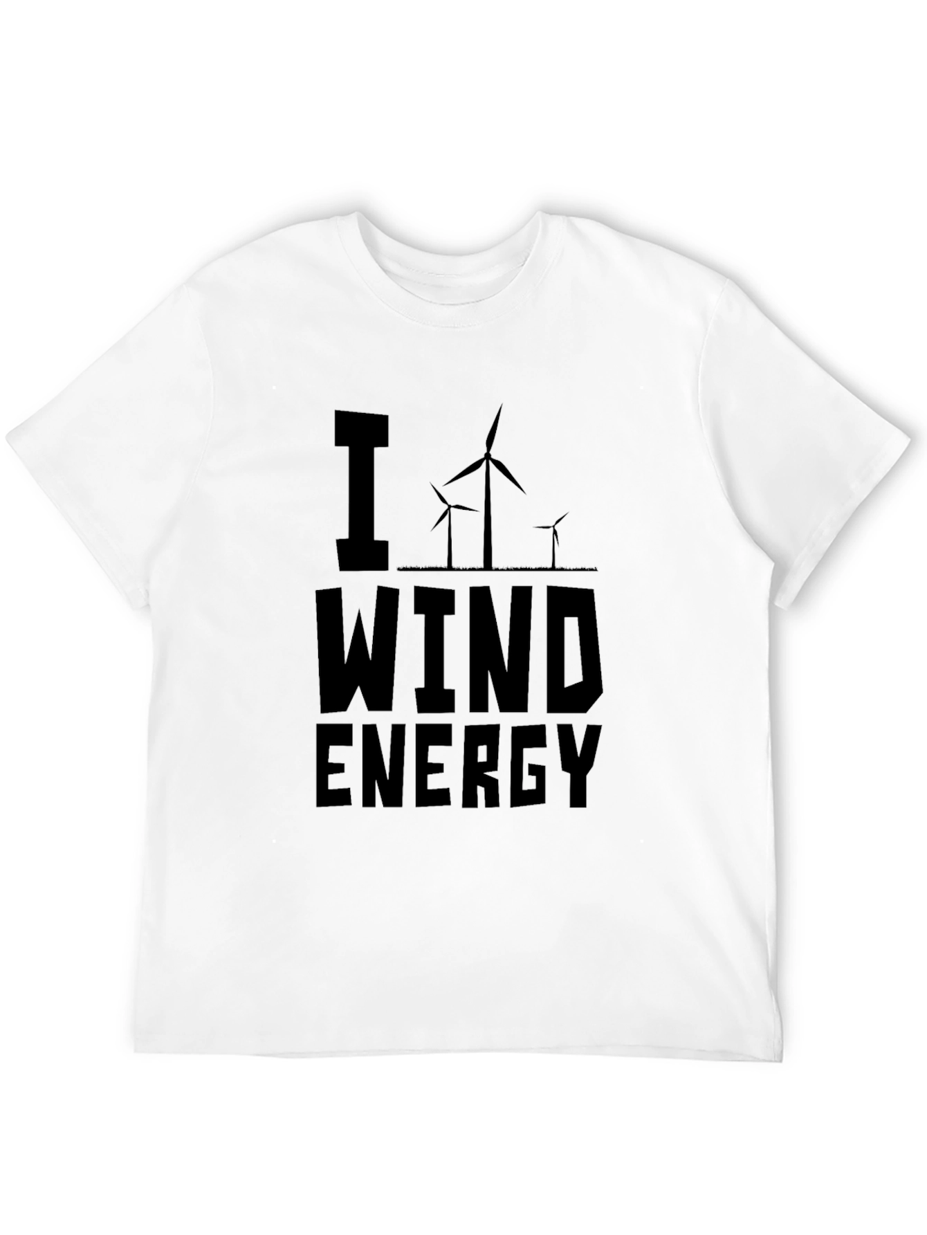 I Love Wind Energy Black Graphic T-Shirt