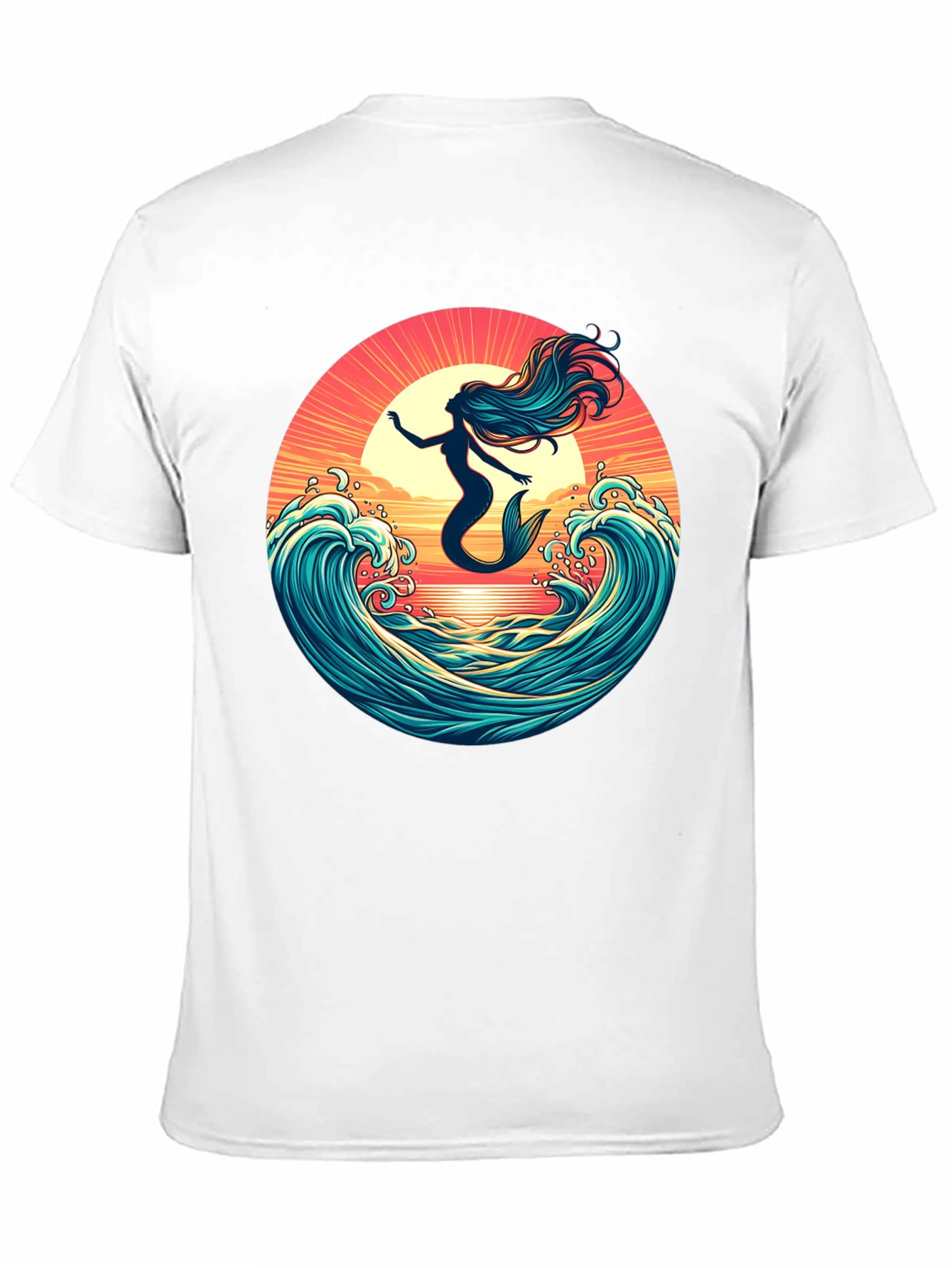 Mermaid Sunset Wave Graphic Tee
