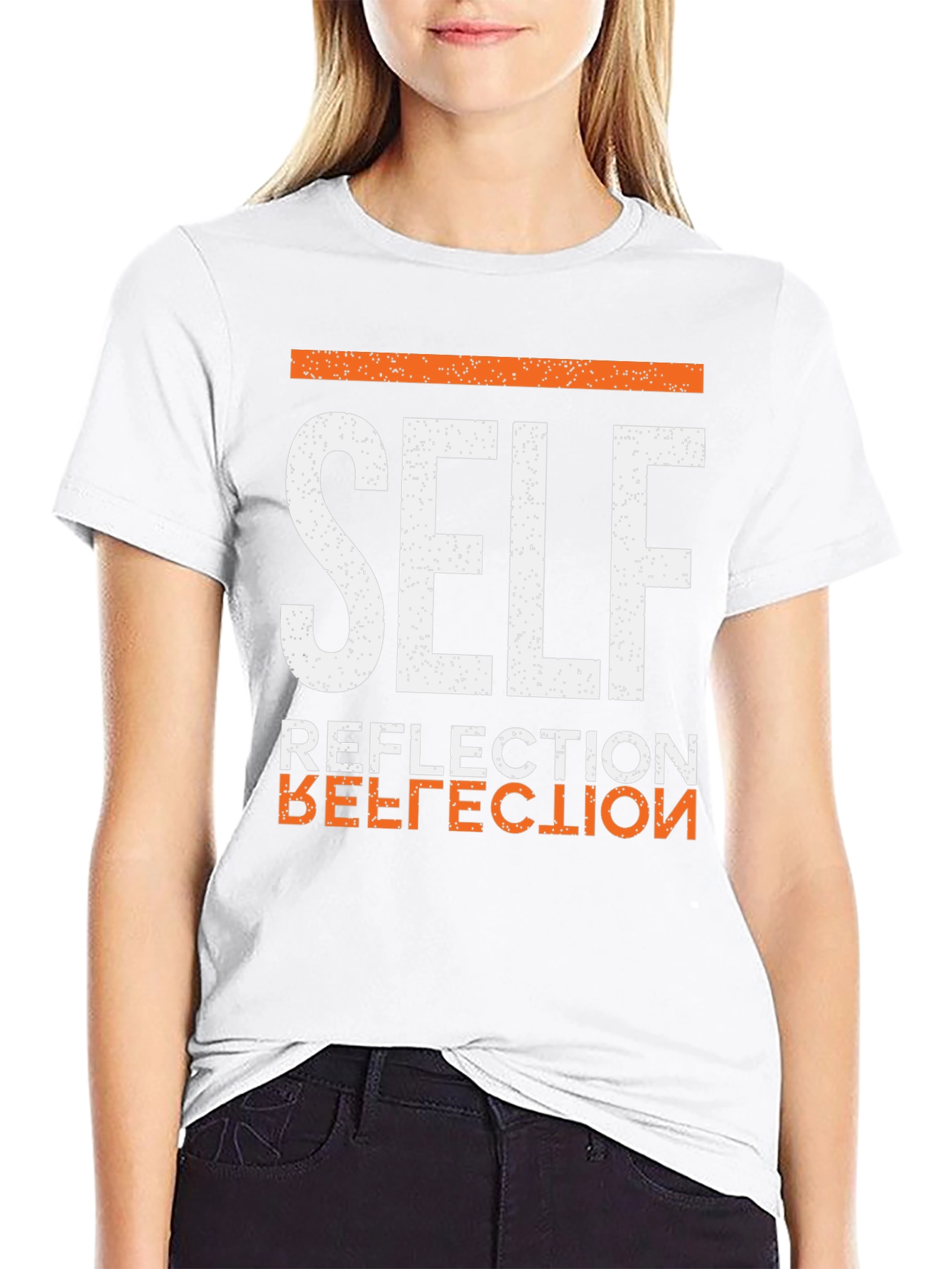 Self Reflection Graphic Tee - Trendy Black Shirt