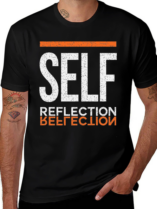 Self Reflection Graphic Tee - Trendy Black Shirt