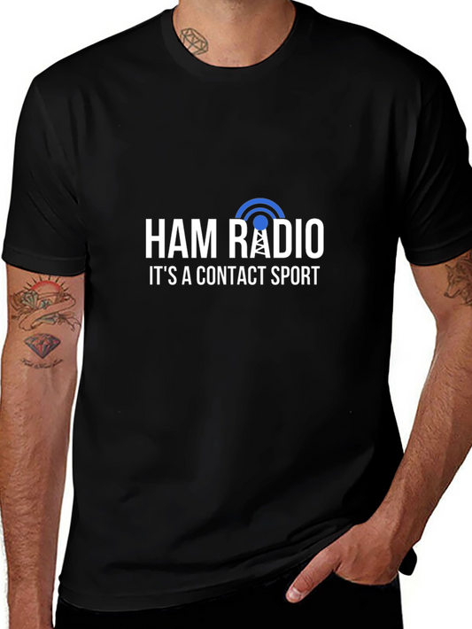 Ham Radio Contact Sport Graphic Tee - Black