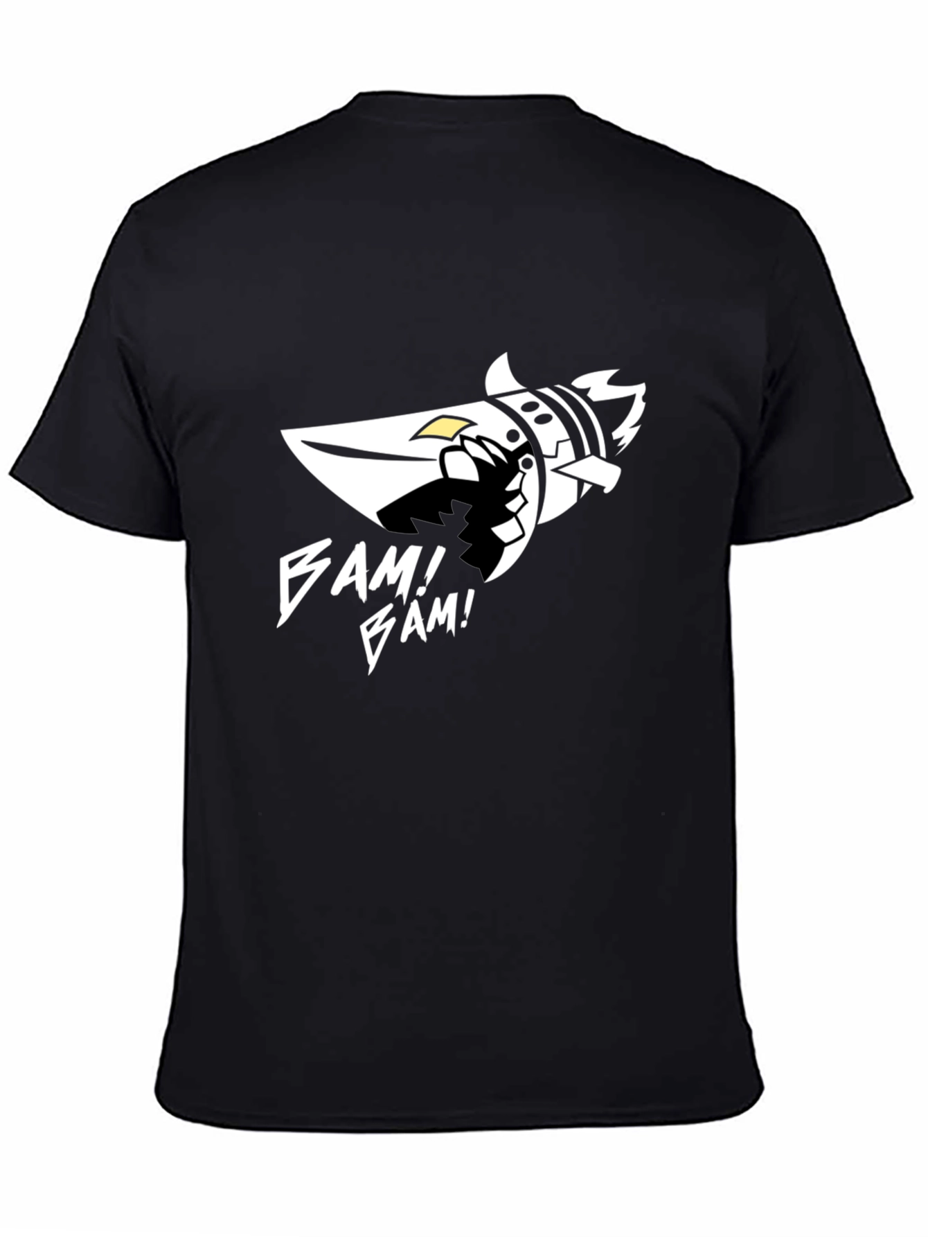 Bam! Bam! Graphic Tee - Black Cotton Blend T-Shirt