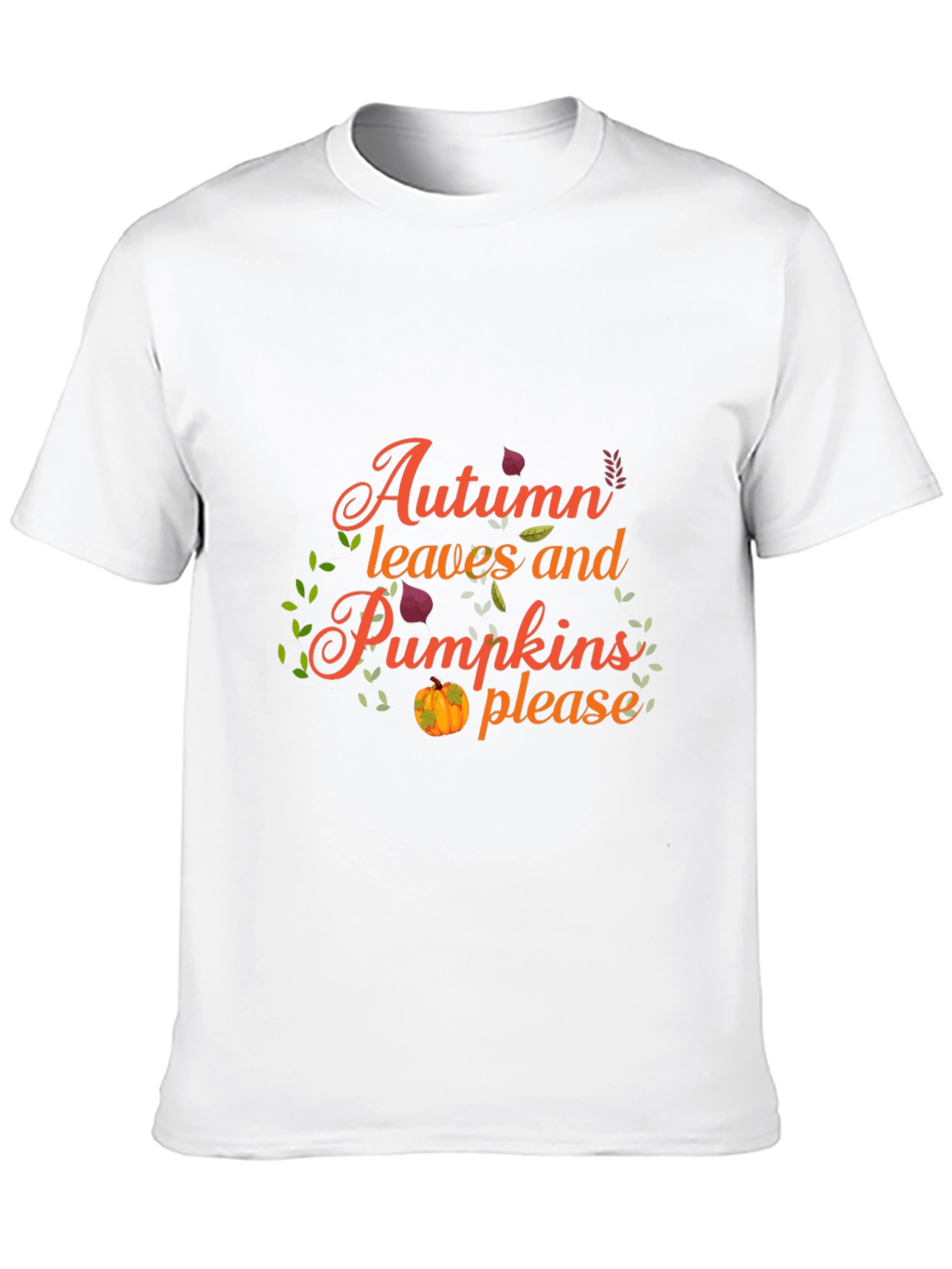 Autumn Leaves and Pumpkins Please Graphic Tee