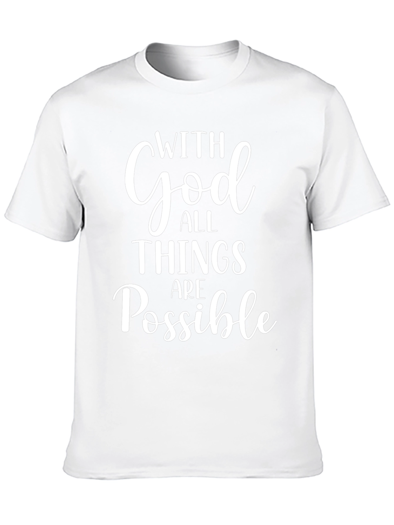 With God All Things Are Possible Black Tee Shirt