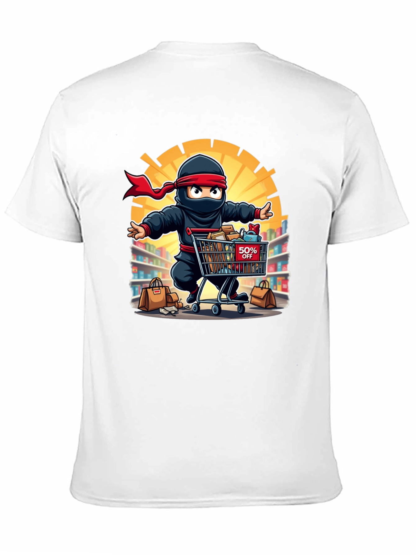 Ninja Shopper Black T-Shirt - 50% Off