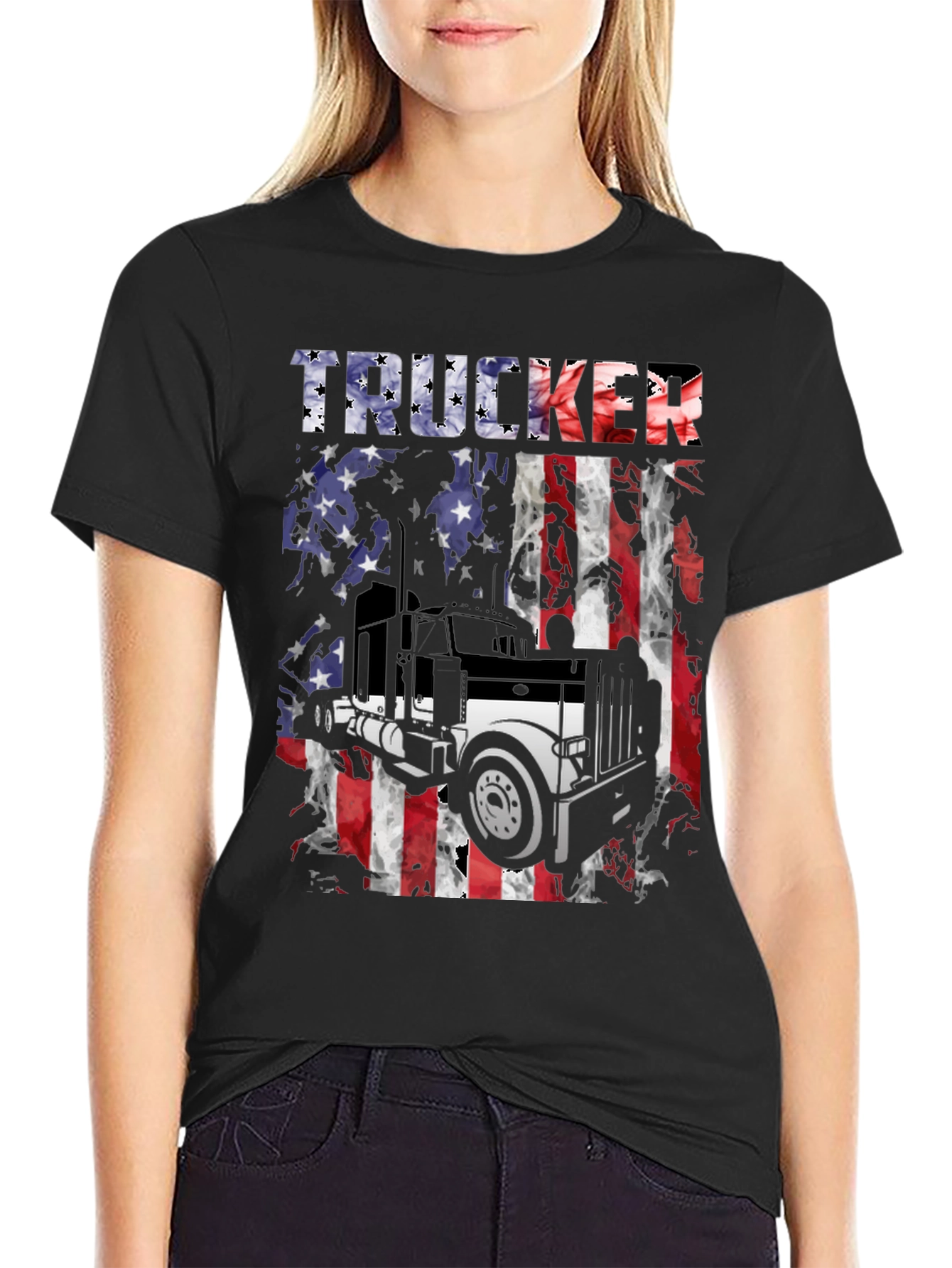 Trucker American Flag T-Shirt