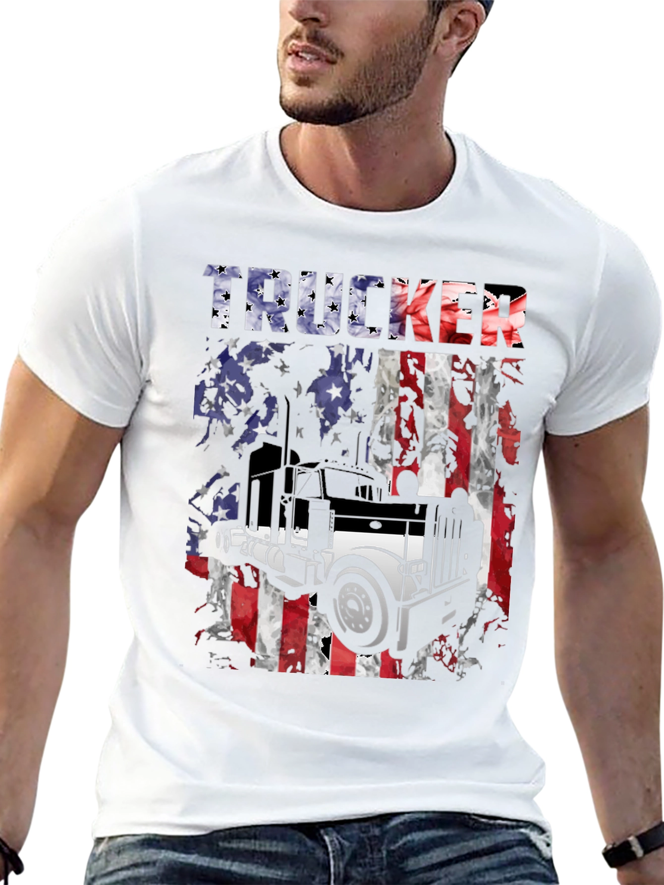 Trucker American Flag T-Shirt