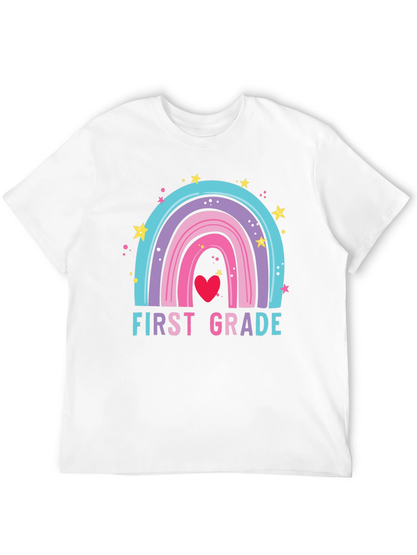 First Grade Rainbow Heart T-Shirt
