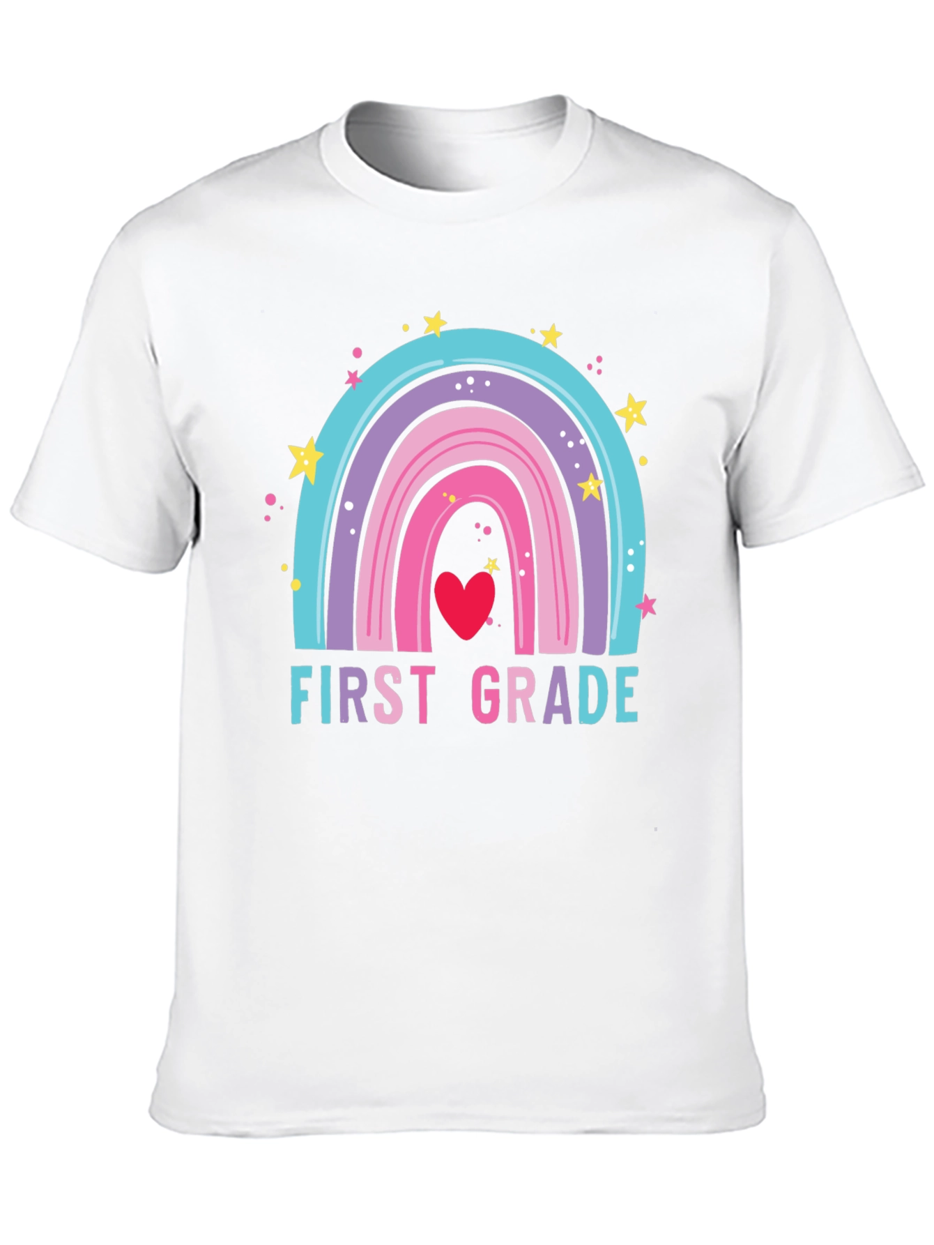 First Grade Rainbow Heart T-Shirt