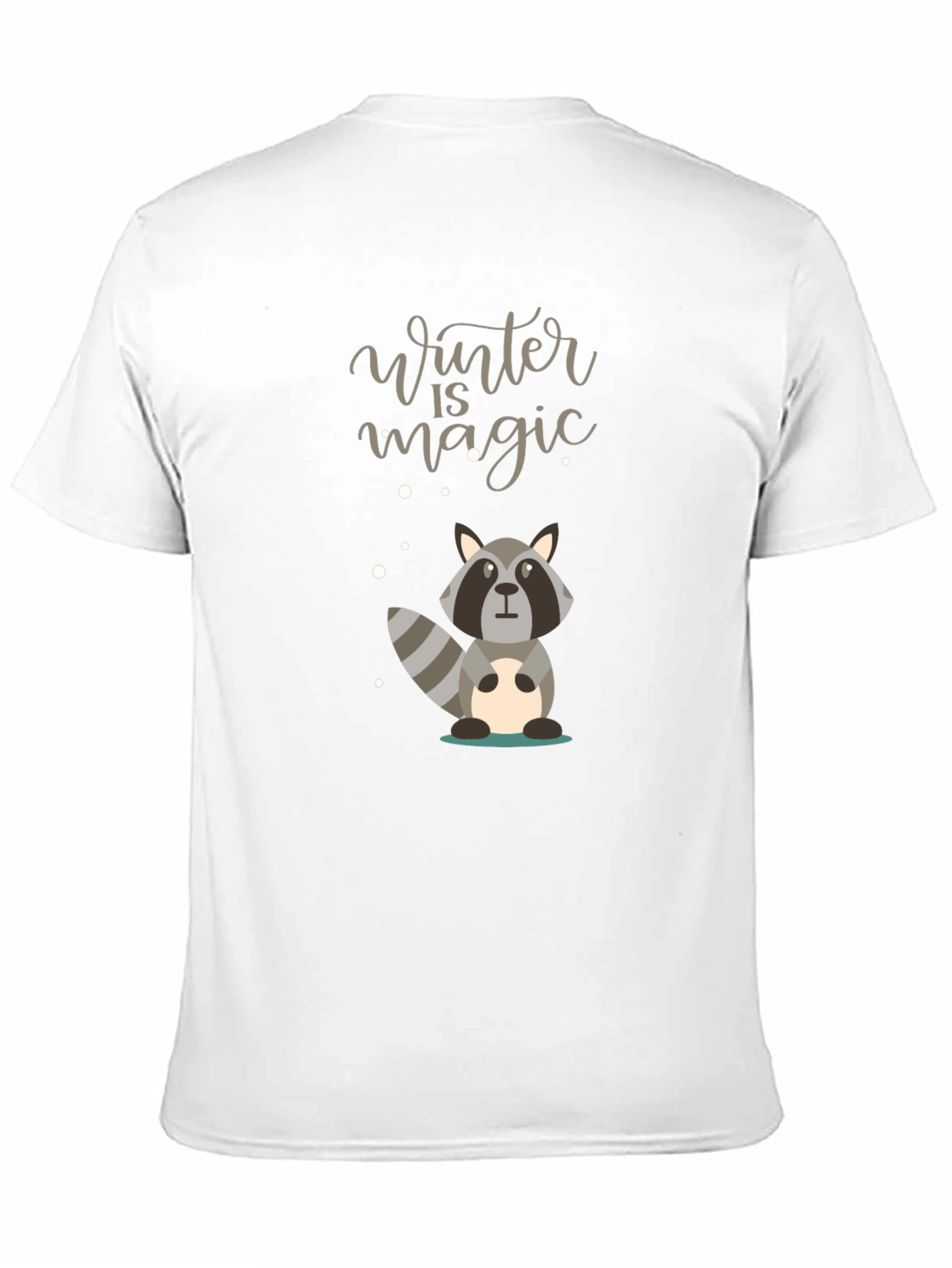 Winter Magic Raccoon Graphic Tee - Cozy Style