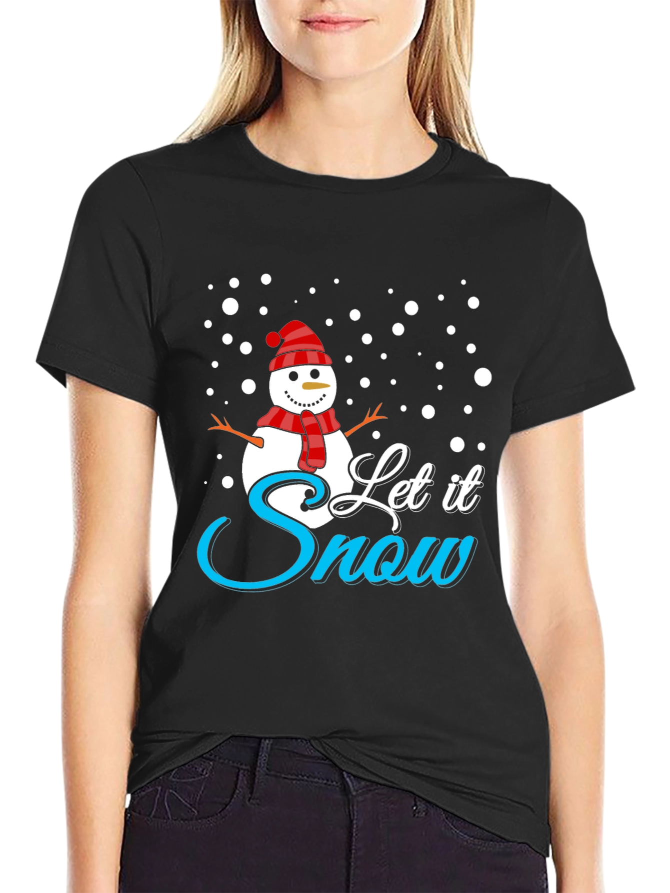 Let It Snow Black Holiday T-Shirt