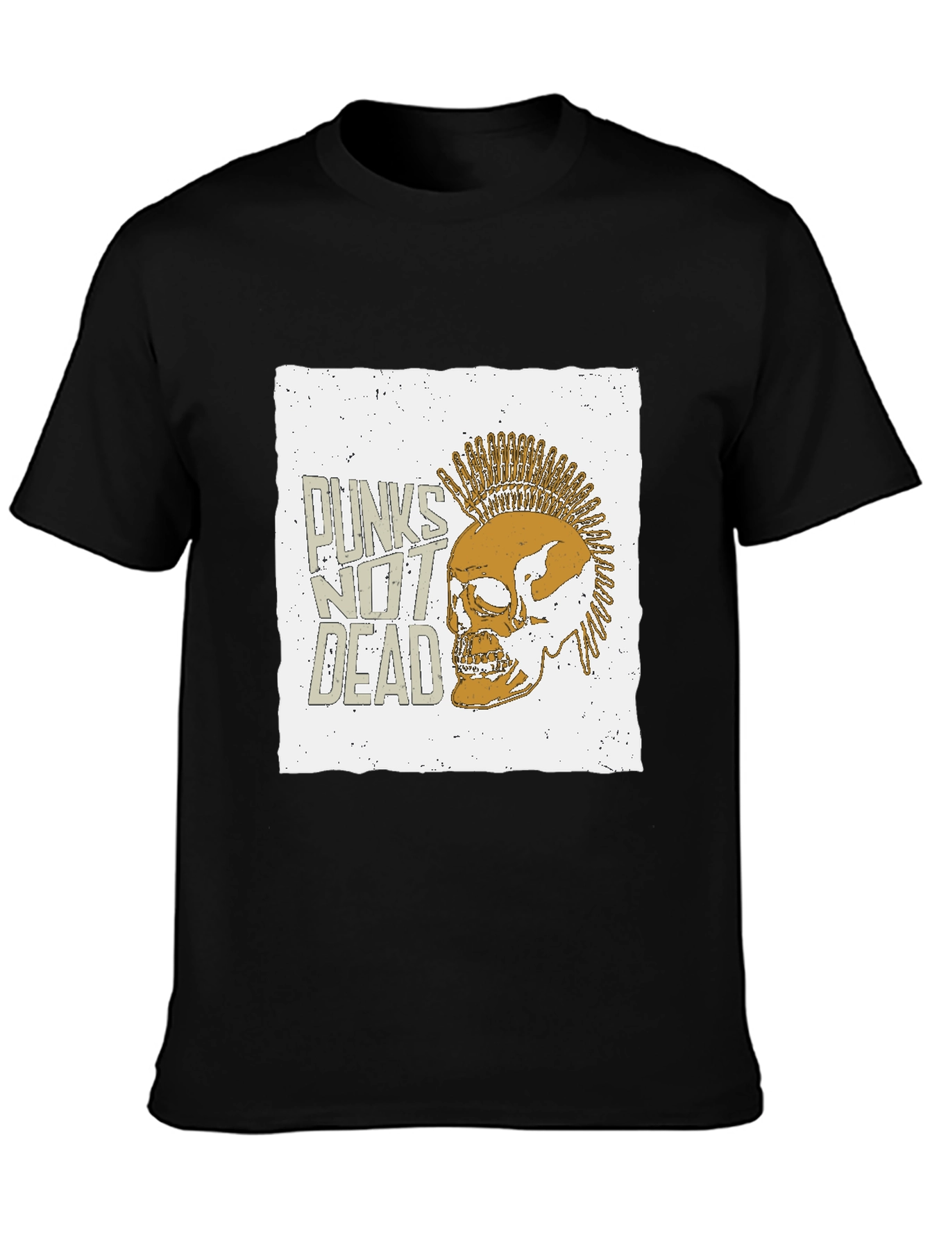 Punk Skull Graphic Tee - Punks Not Dead T-Shirt