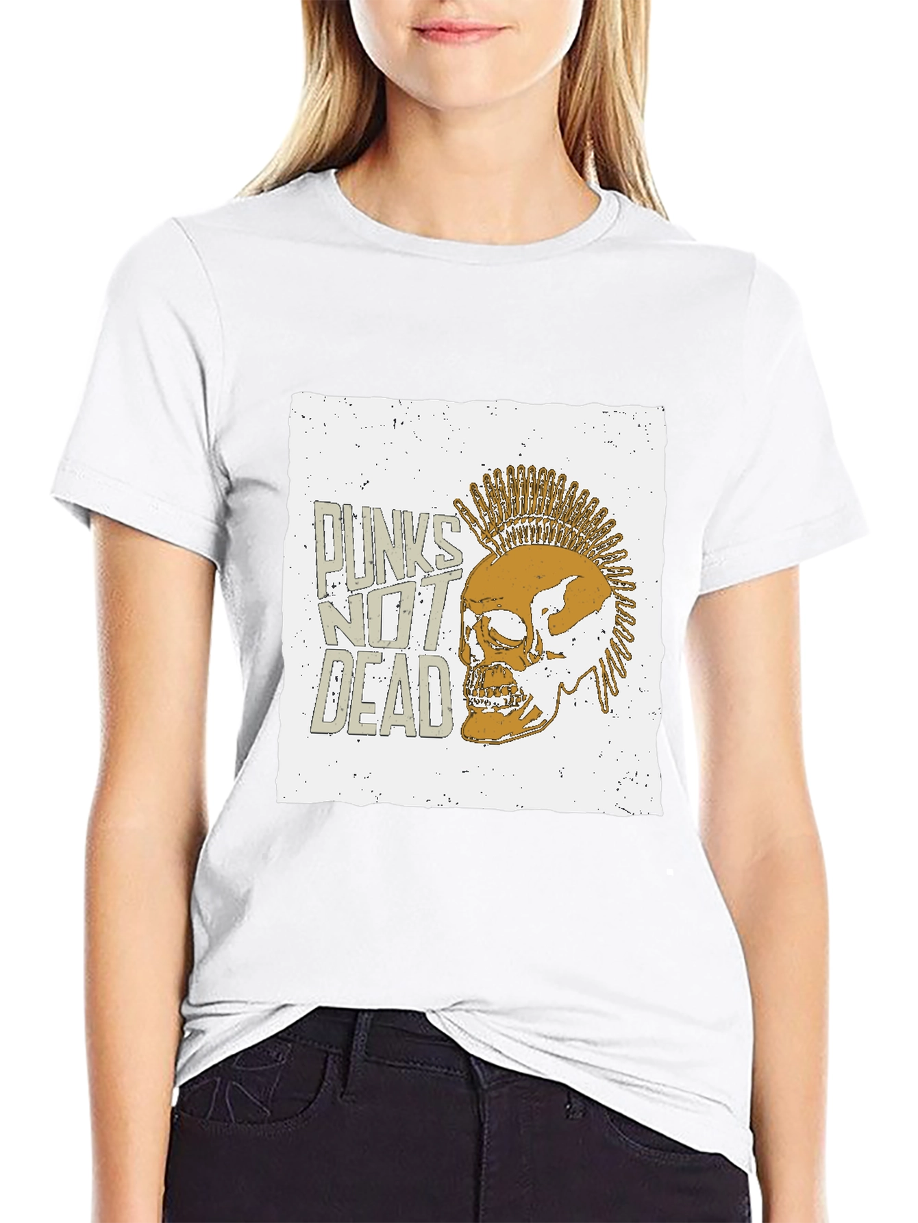 Punk Skull Graphic Tee - Punks Not Dead T-Shirt