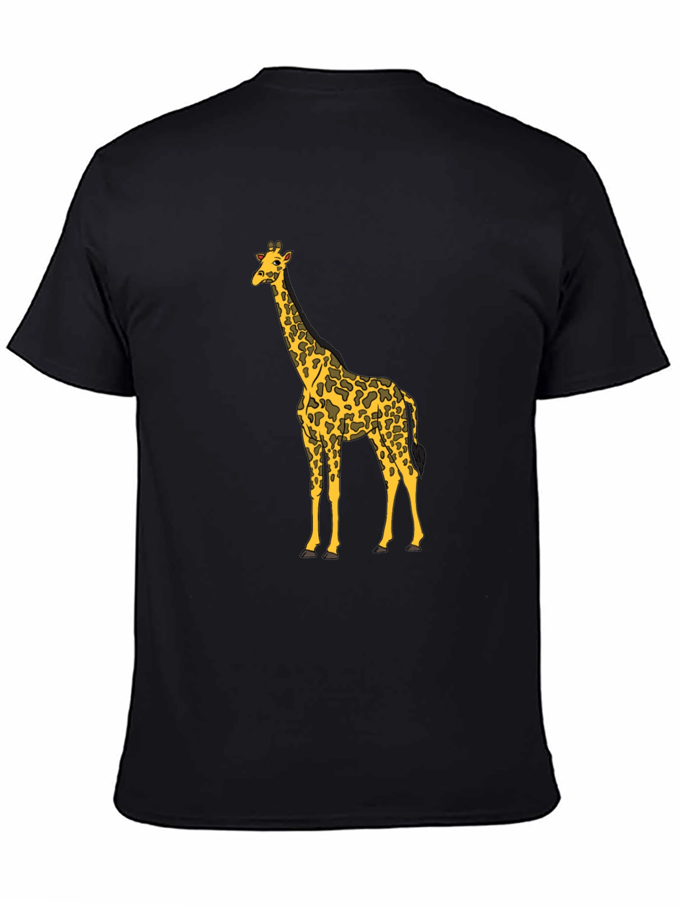 Giraffe Print Black T-Shirt Animal Lover Tee