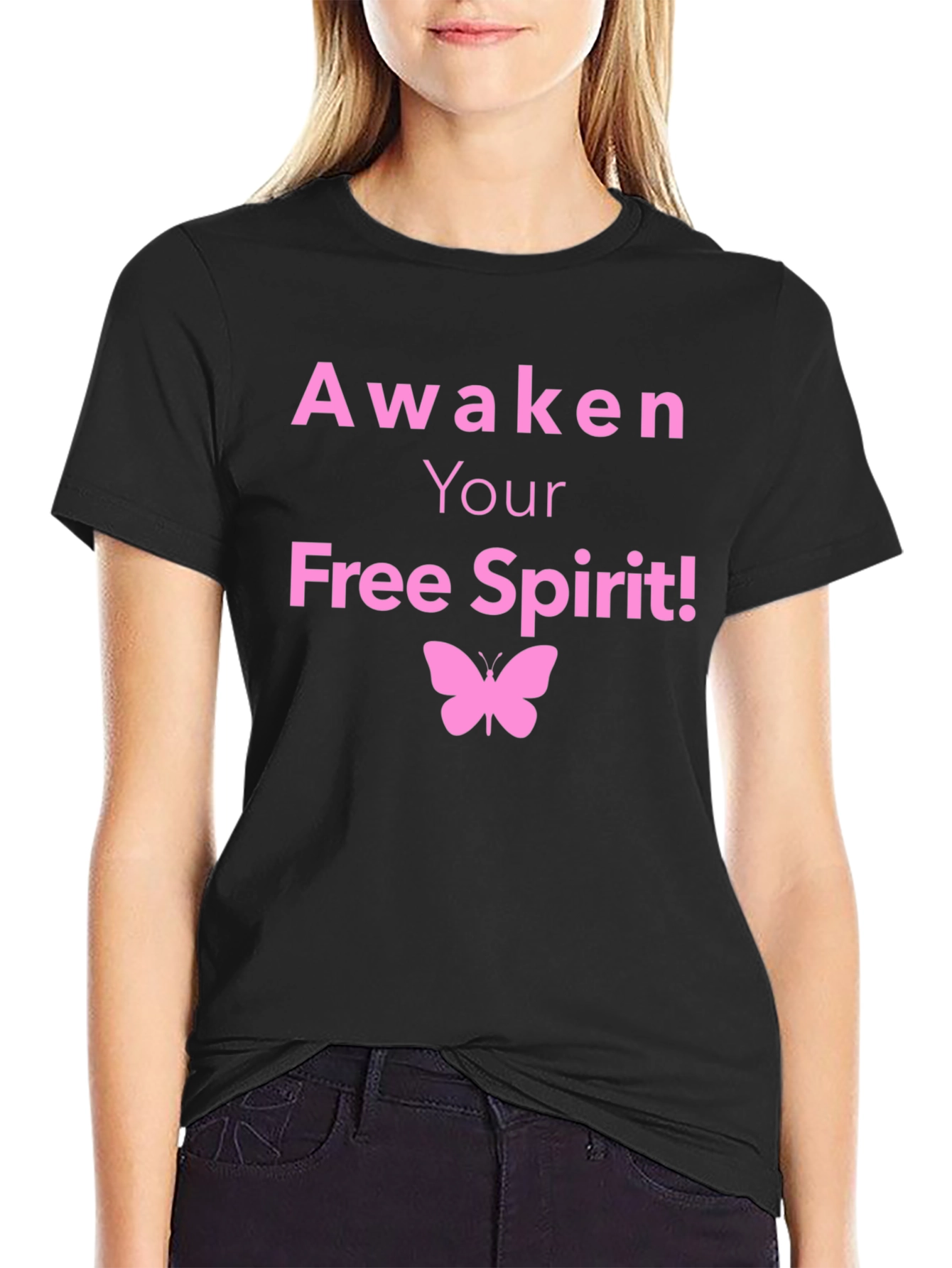 Awaken Your Free Spirit T-Shirt Butterfly Graphic