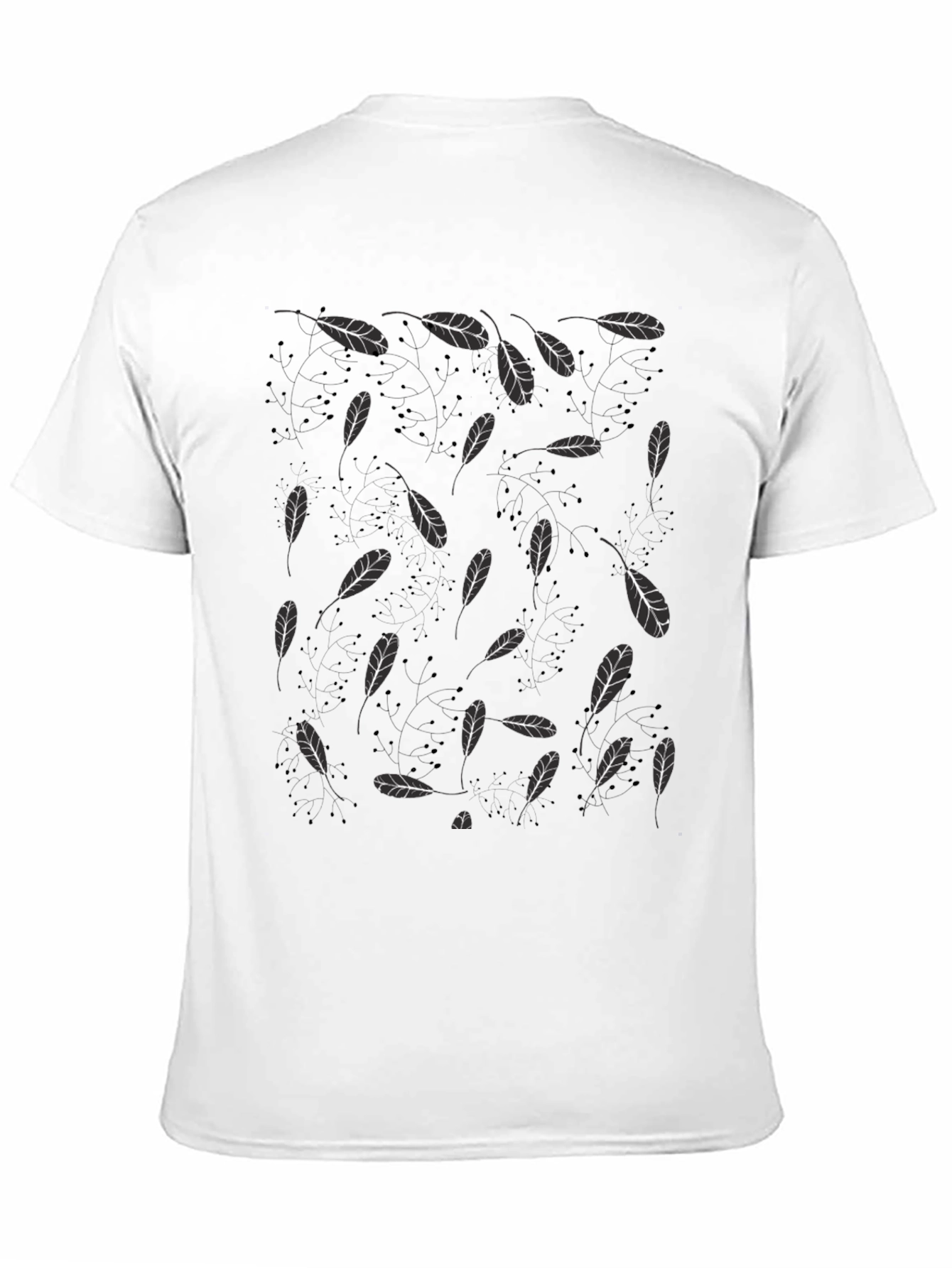 Feather Print Black T-Shirt