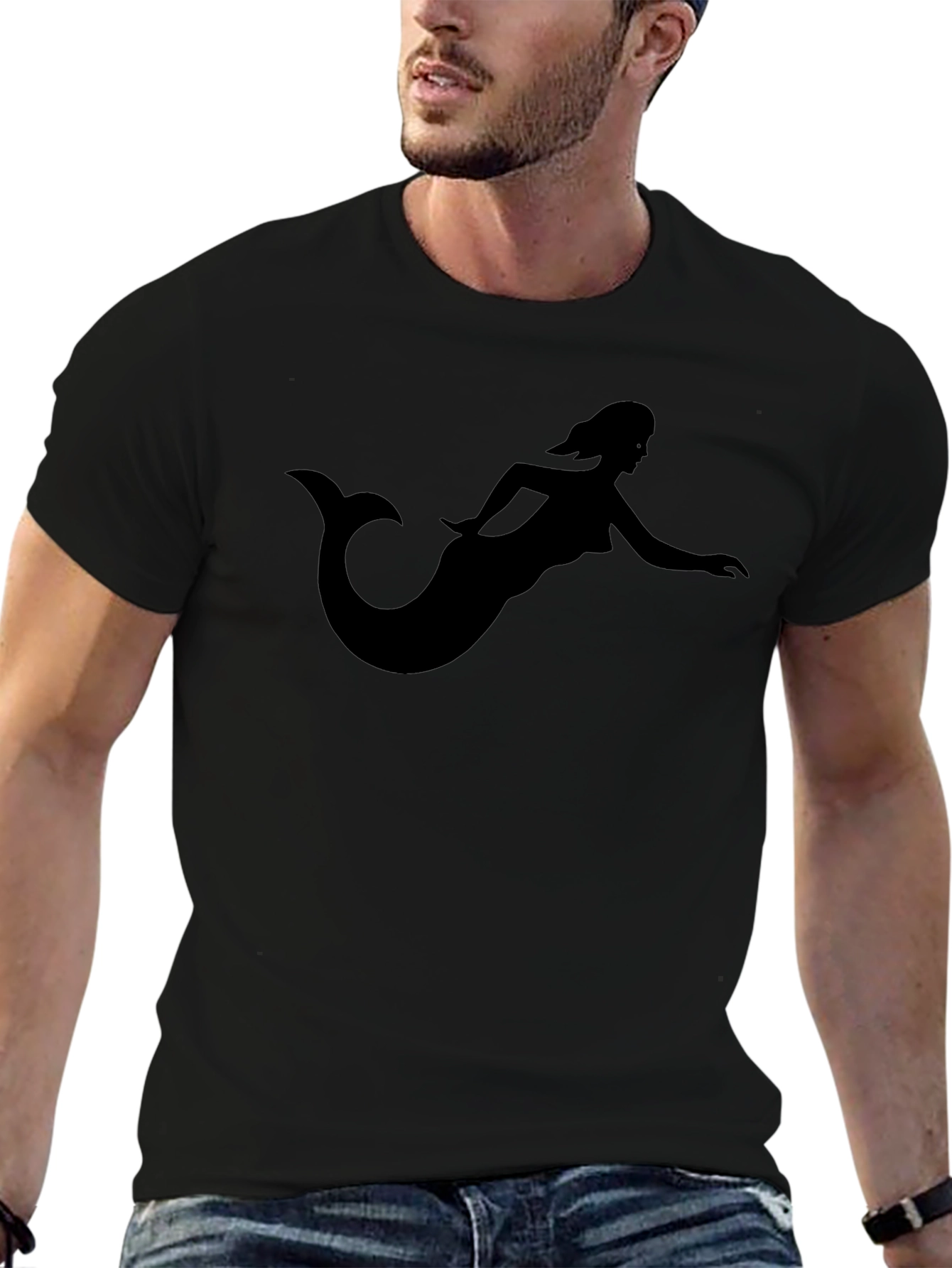 Mermaid Silhouette Black T-Shirt