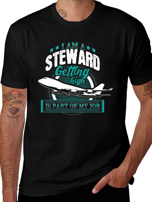 Steward Getting High T-Shirt - Flight Attendant Apparel