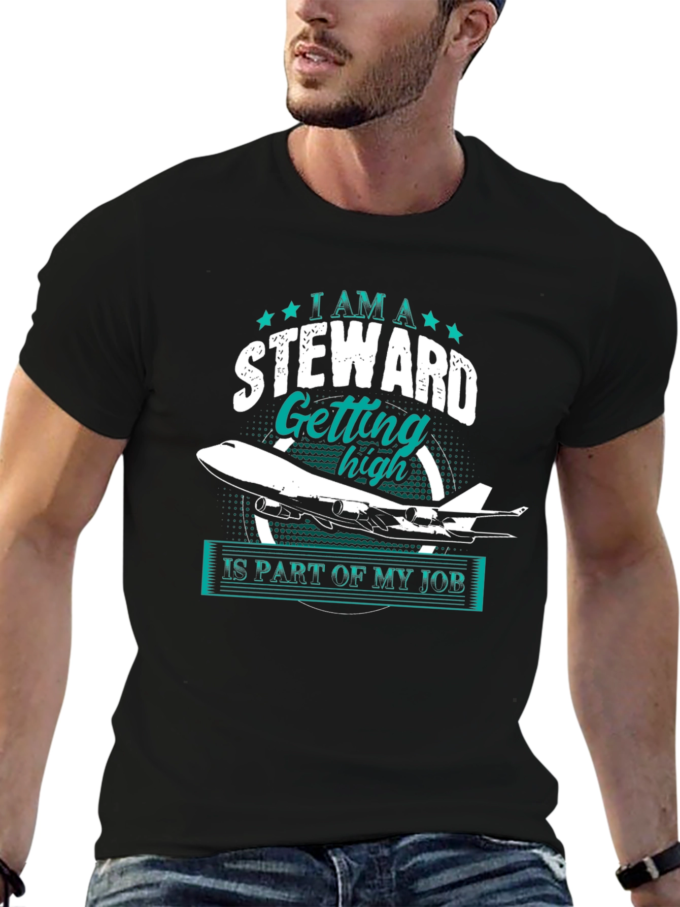 Steward Getting High T-Shirt - Flight Attendant Apparel