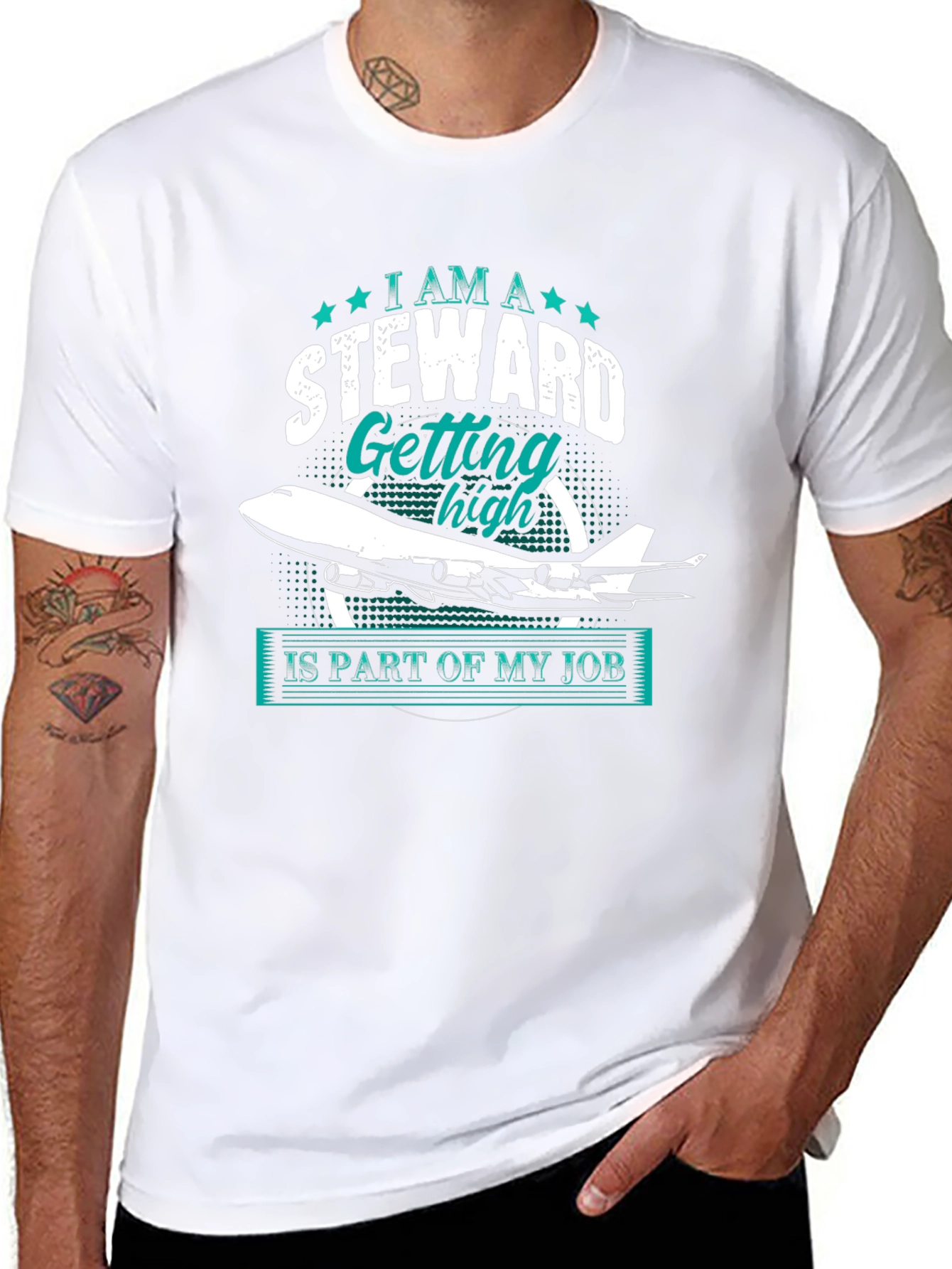 Steward Getting High T-Shirt - Flight Attendant Apparel