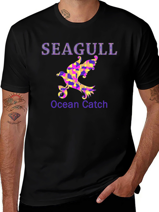 Seagull Ocean Catch Graphic T-Shirt