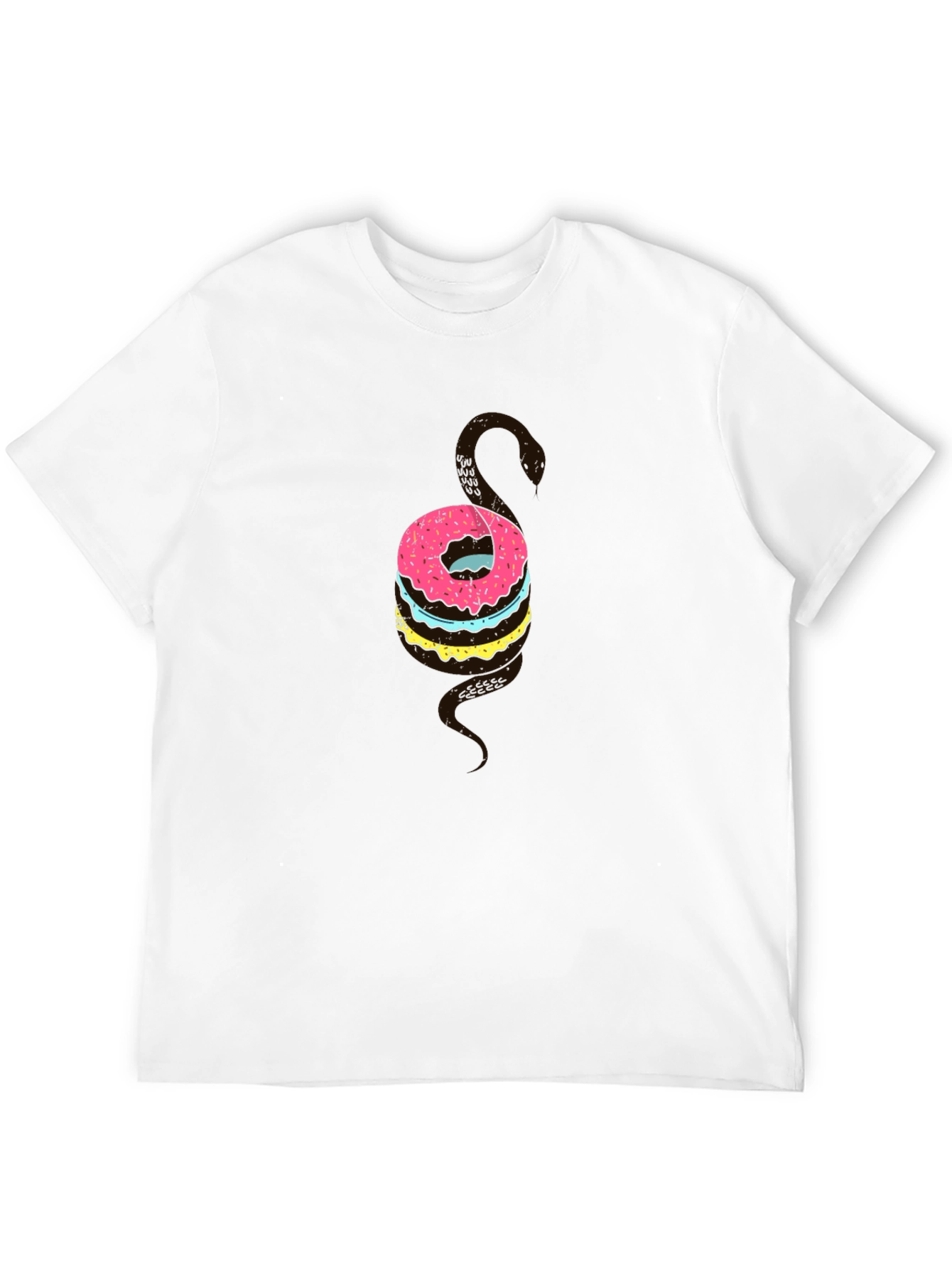 Donut Snake Graphic Tee - Quirky Novelty T-Shirt