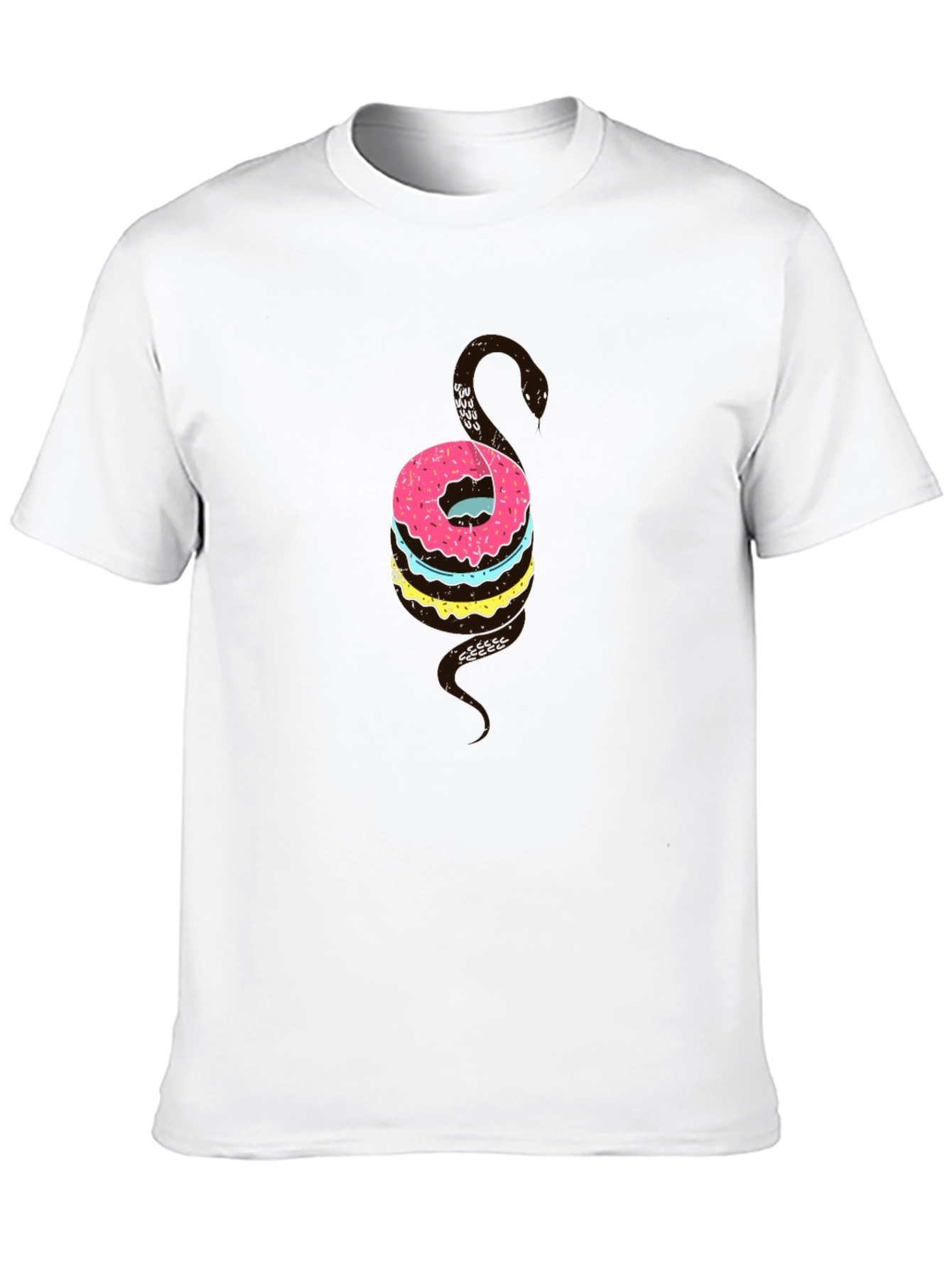 Donut Snake Graphic Tee - Quirky Novelty T-Shirt