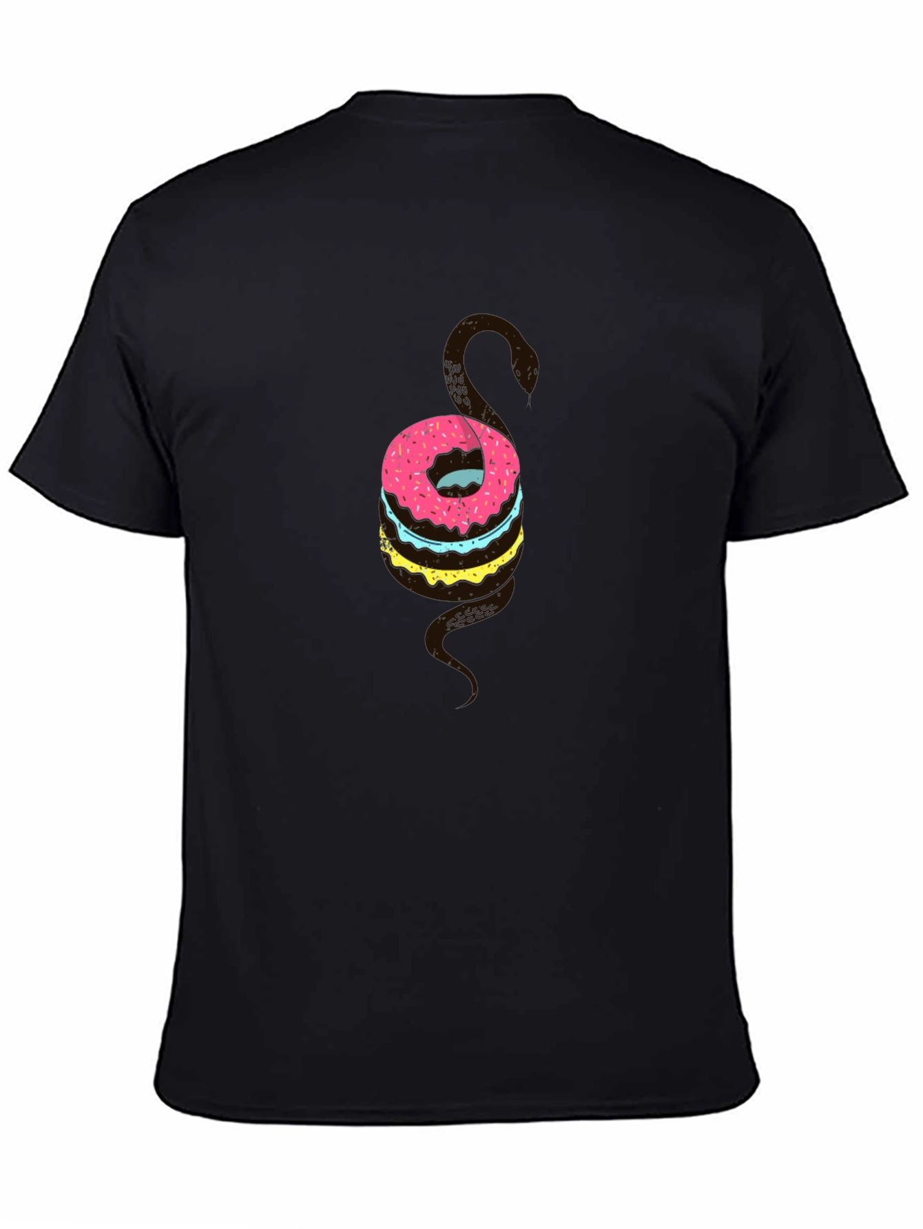 Donut Snake Graphic Tee - Quirky Novelty T-Shirt
