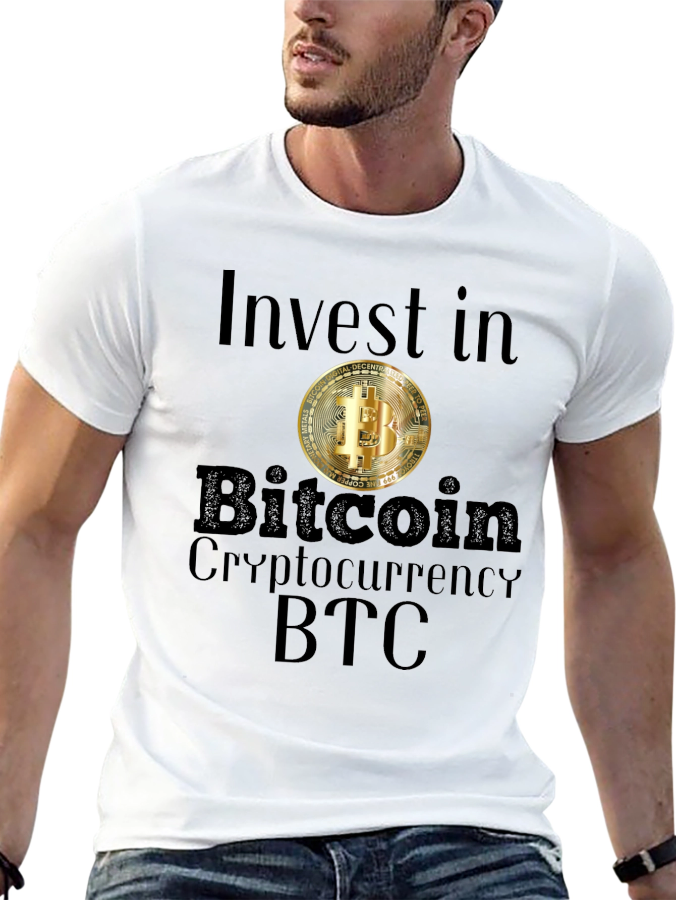 Invest in Bitcoin T-Shirt Crypto BTC