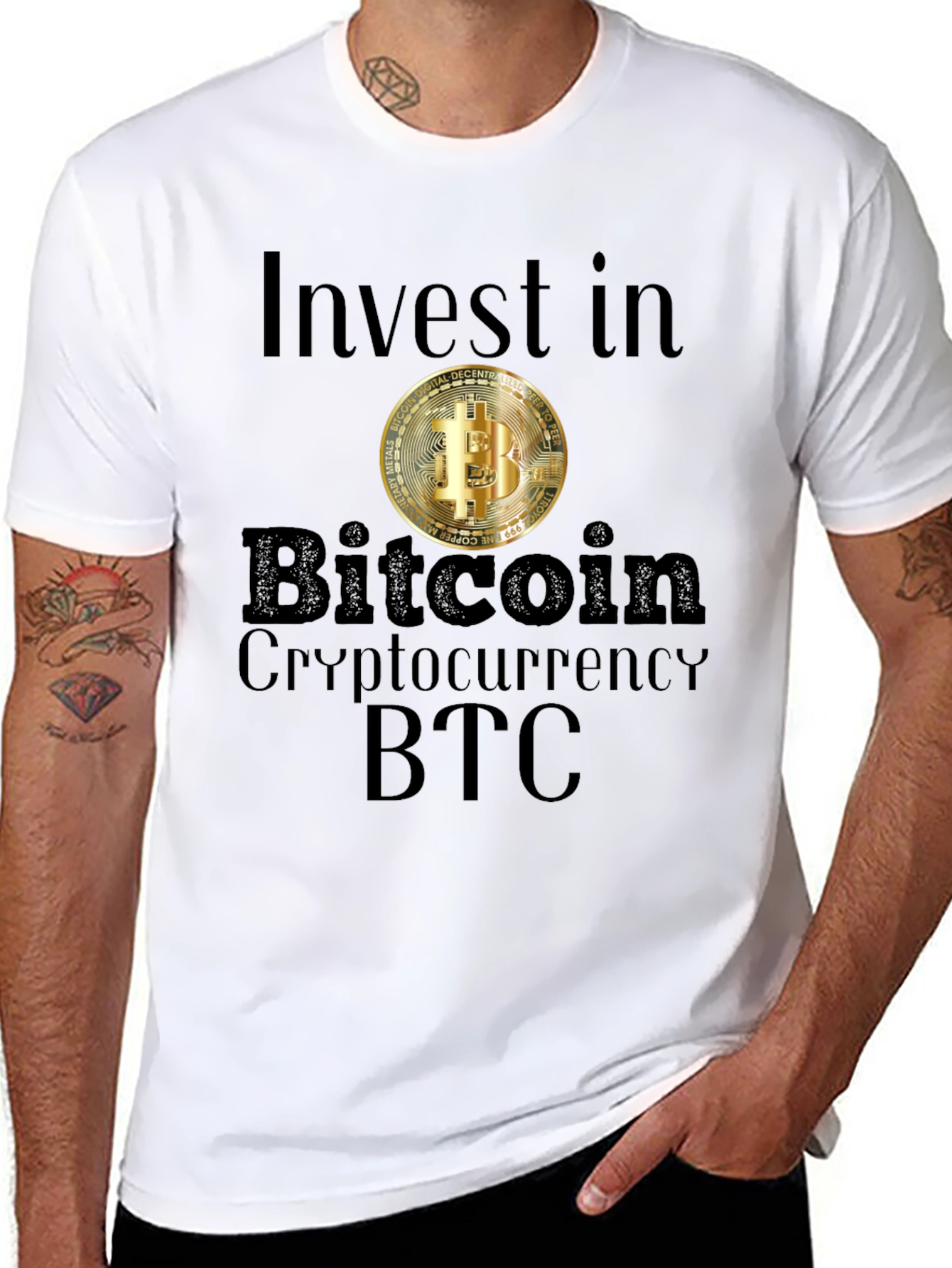 Invest in Bitcoin T-Shirt Crypto BTC