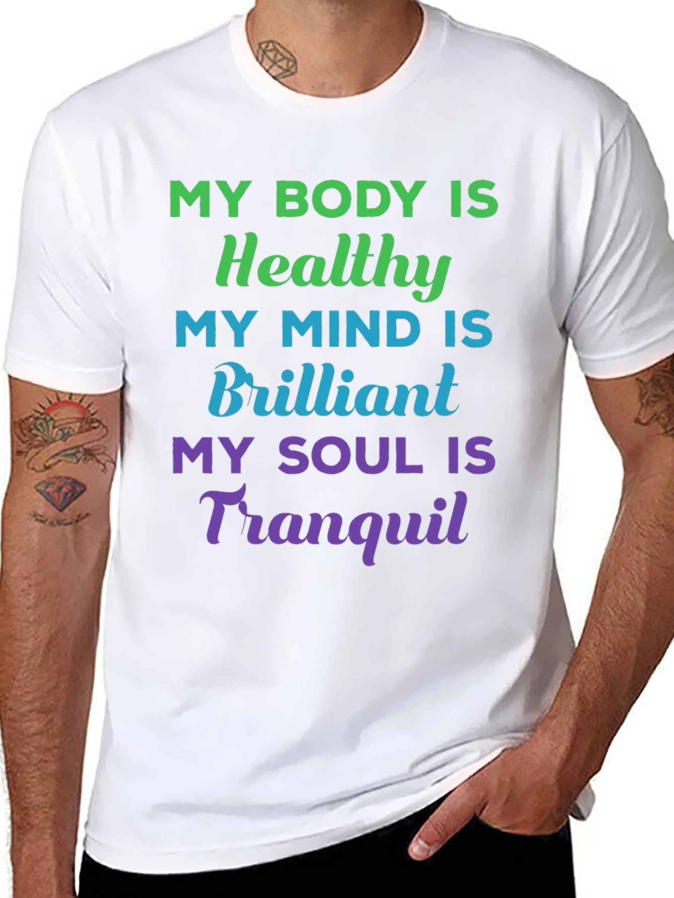 Healthy Mind Body & Soul T-Shirt - Black
