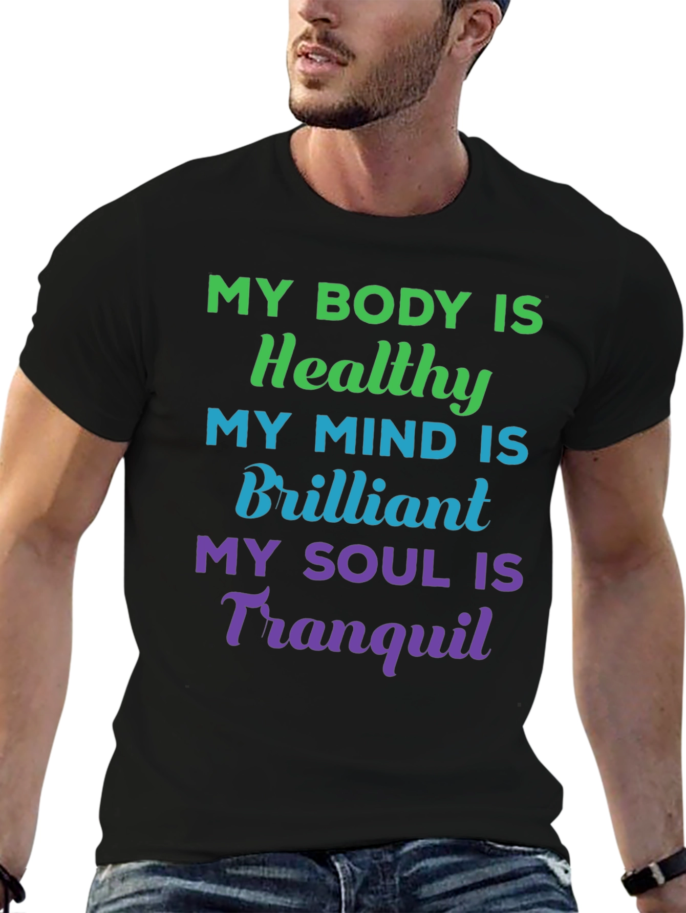 Healthy Mind Body & Soul T-Shirt - Black