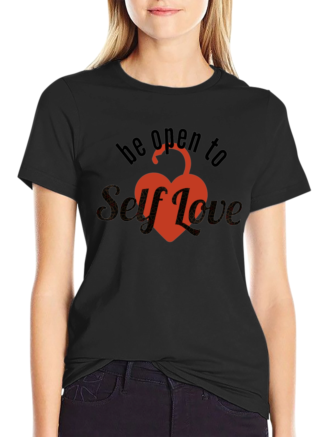 Self-Love Unlock Your Heart T-Shirt - Black