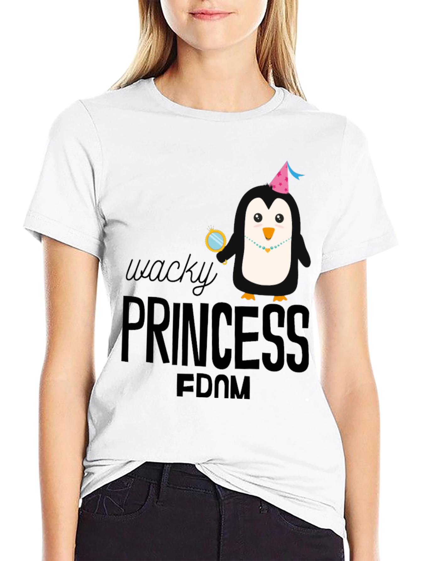 Wacky Princess Penguin Tee - Funny Novelty T-Shirt