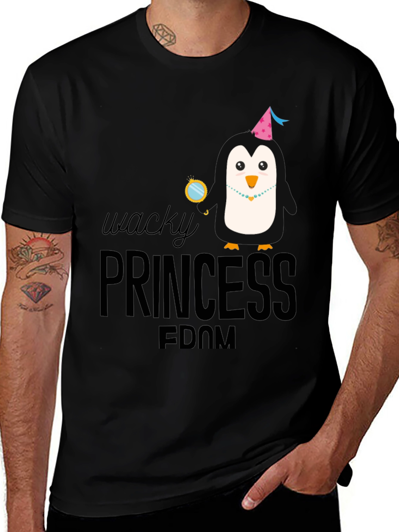 Wacky Princess Penguin Tee - Funny Novelty T-Shirt
