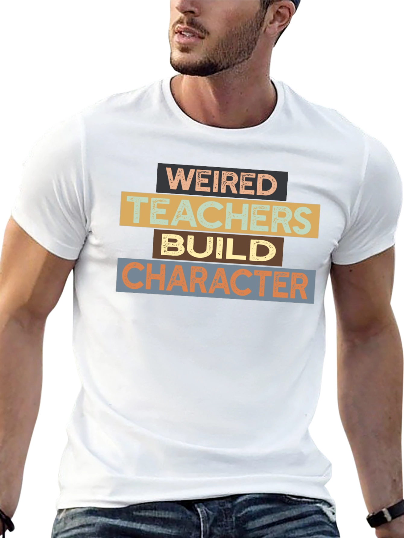 Weired Teachers Build Character Black T-Shirt