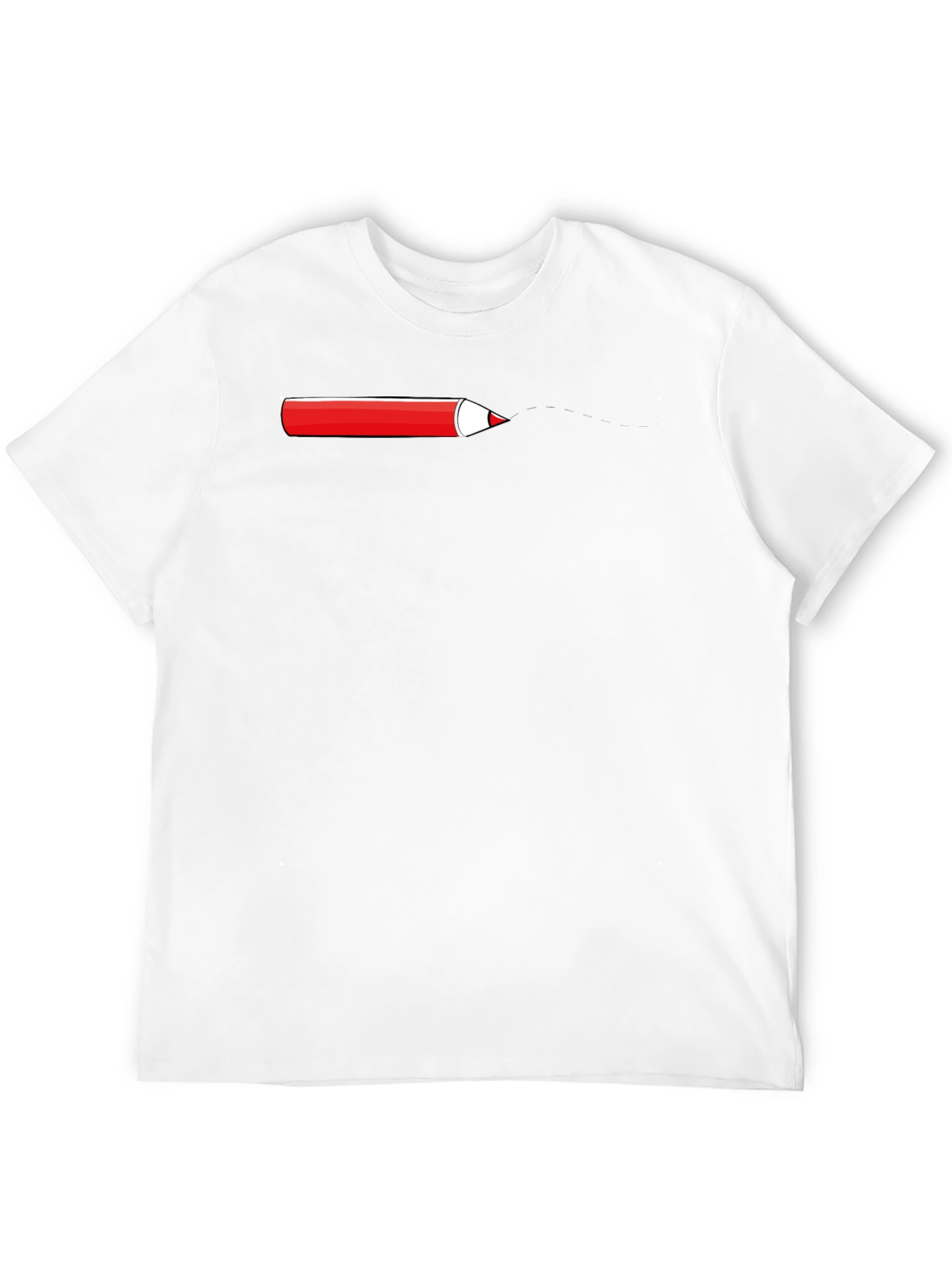 Red Pencil Graphic Black T-Shirt