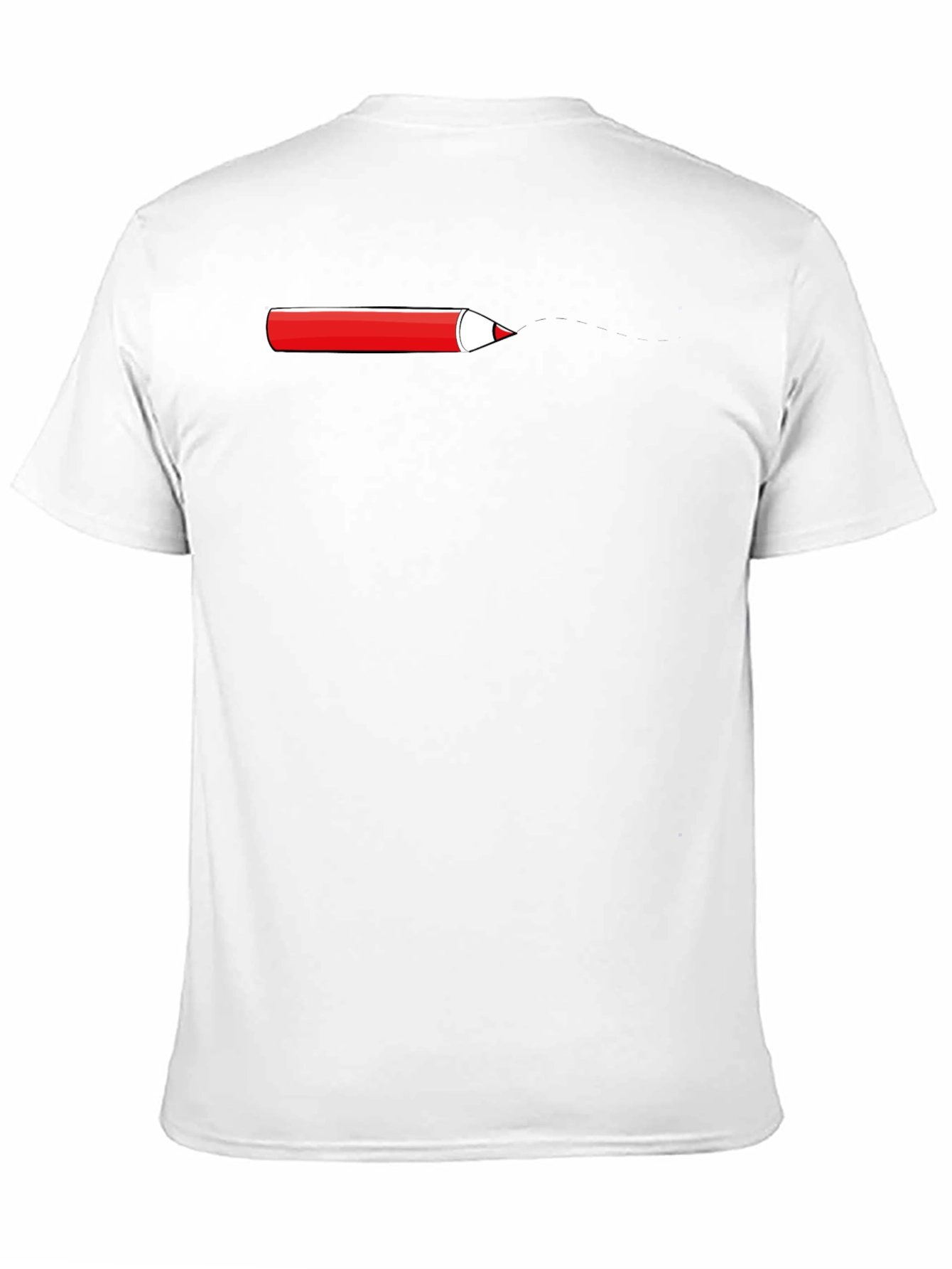Red Pencil Graphic Black T-Shirt