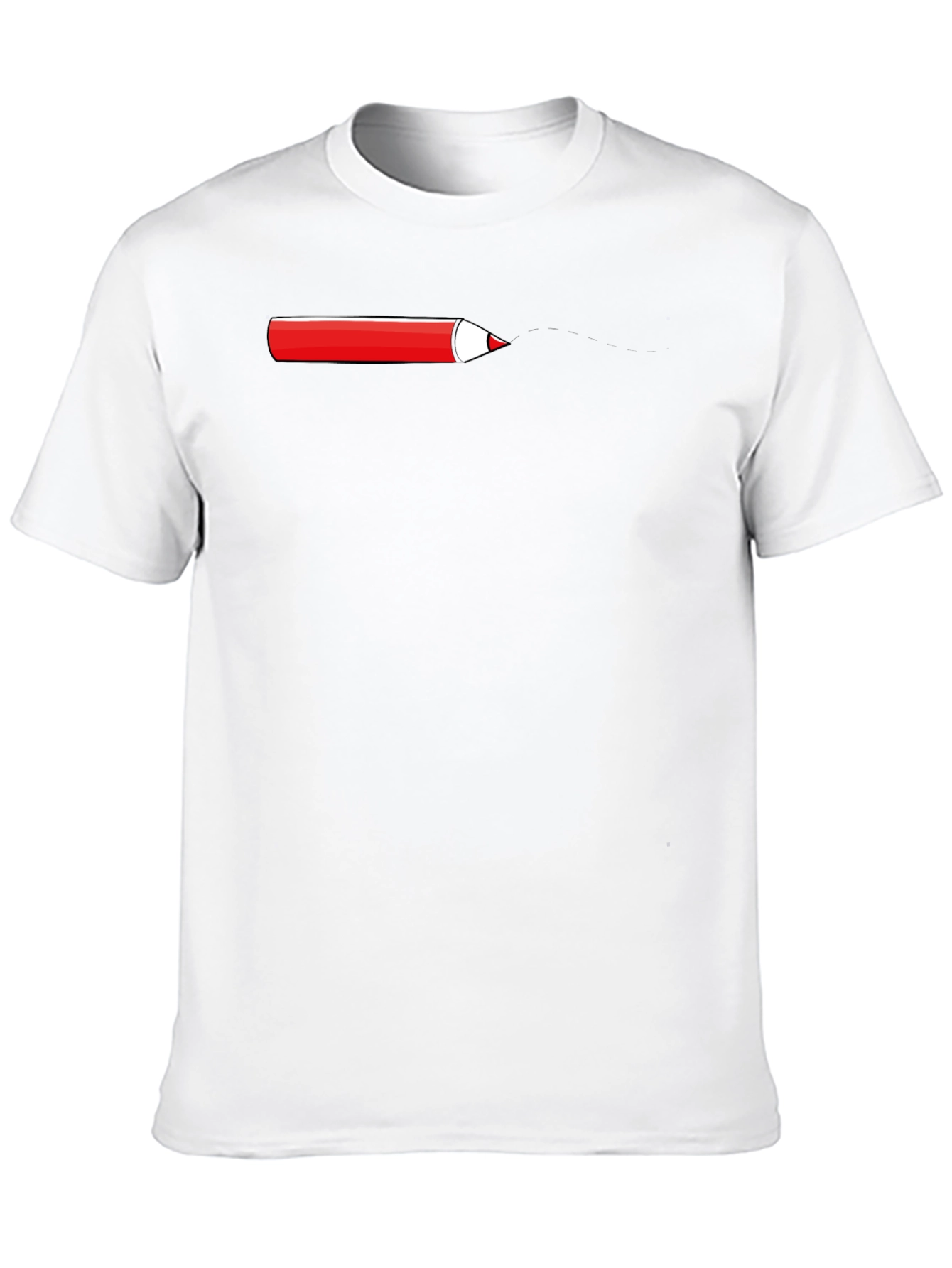 Red Pencil Graphic Black T-Shirt