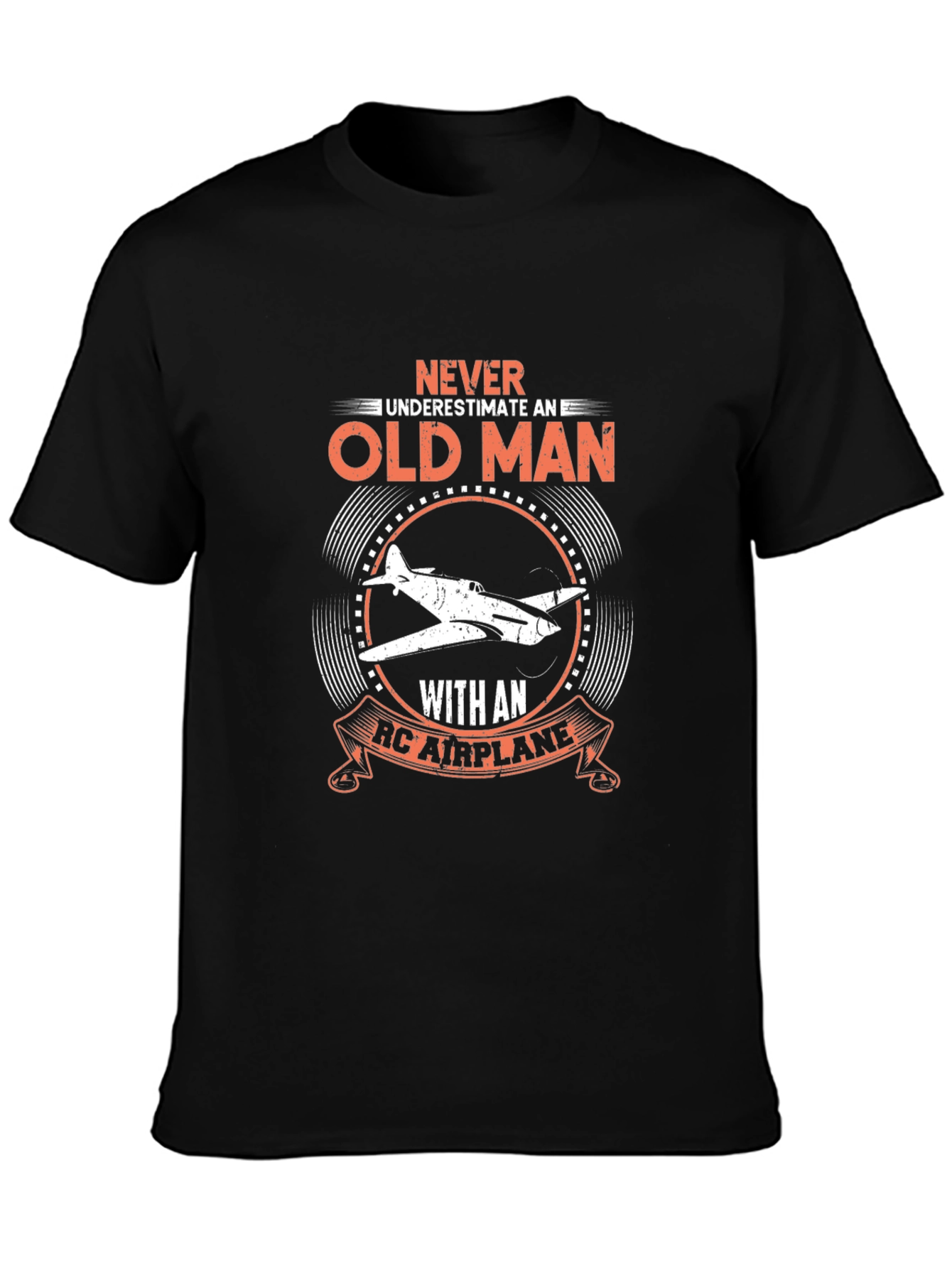 Old Man RC Airplane T-Shirt - Black