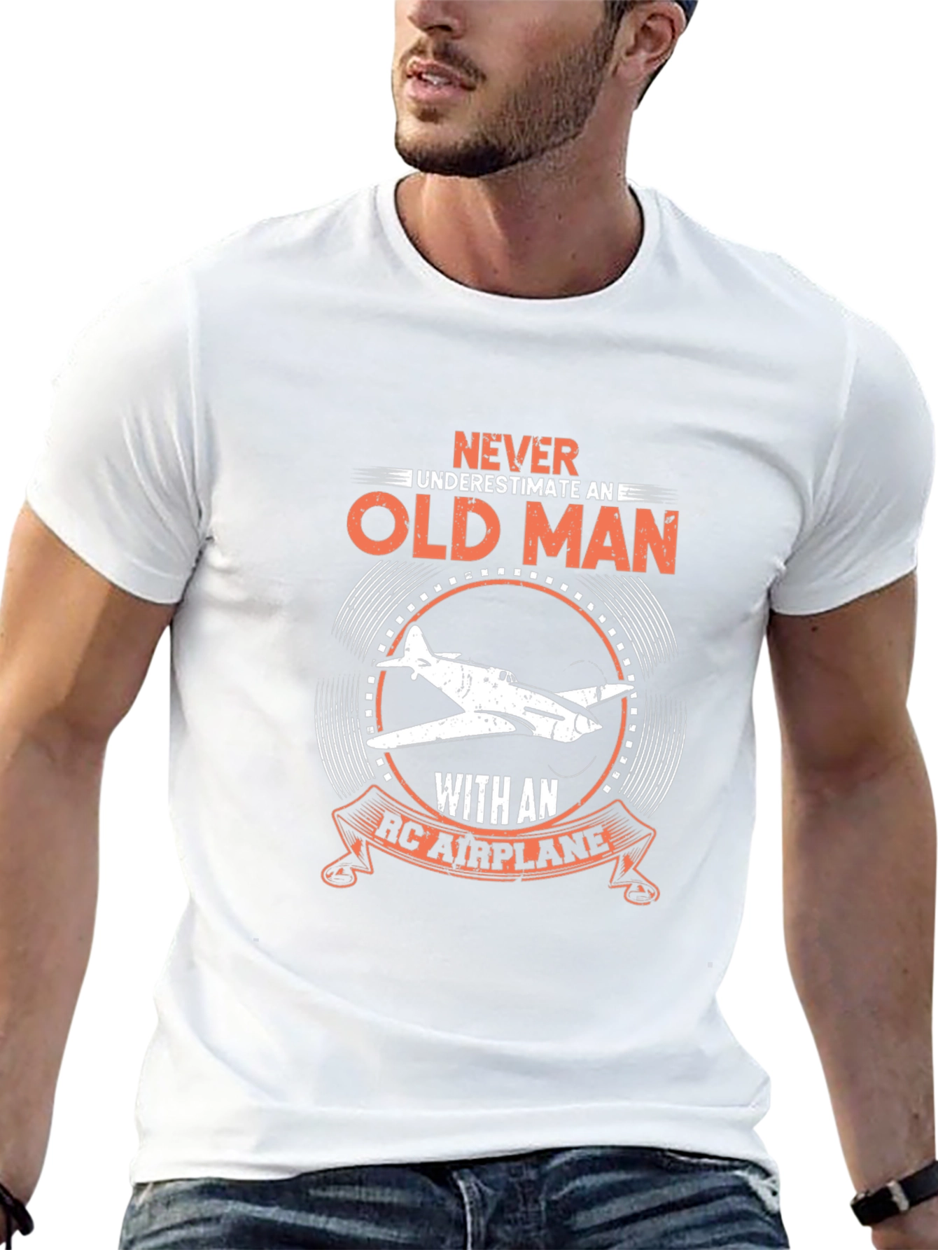 Old Man RC Airplane T-Shirt - Black