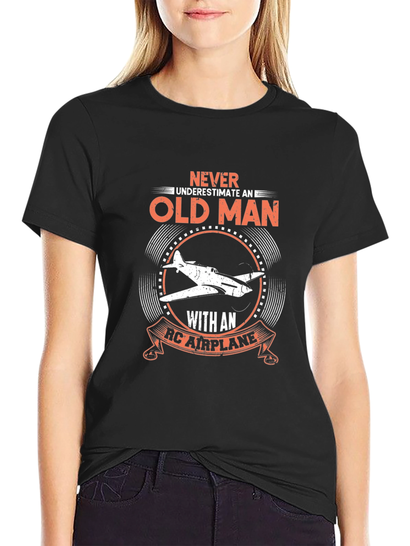 Old Man RC Airplane T-Shirt - Black