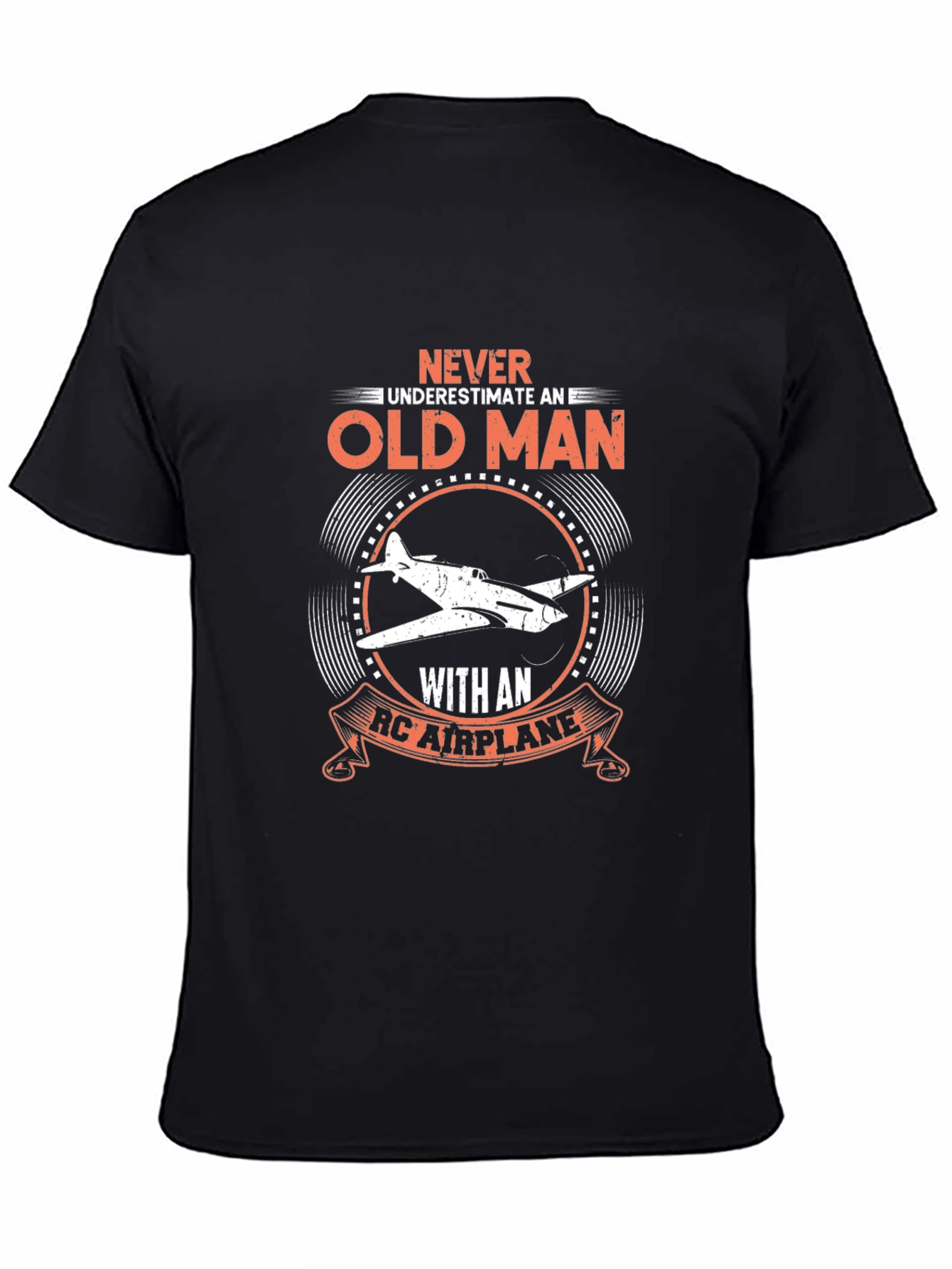 Old Man RC Airplane T-Shirt - Black