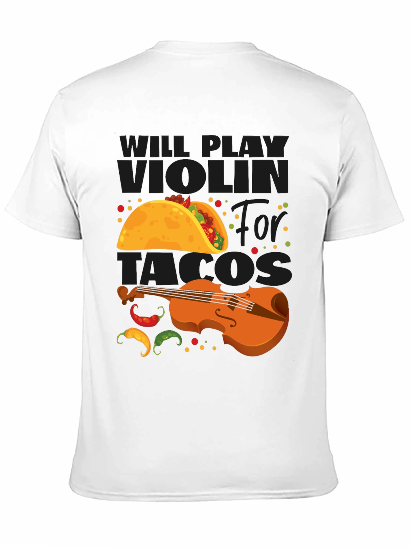 Will Play Violin for Tacos Funny Graphic Tee
