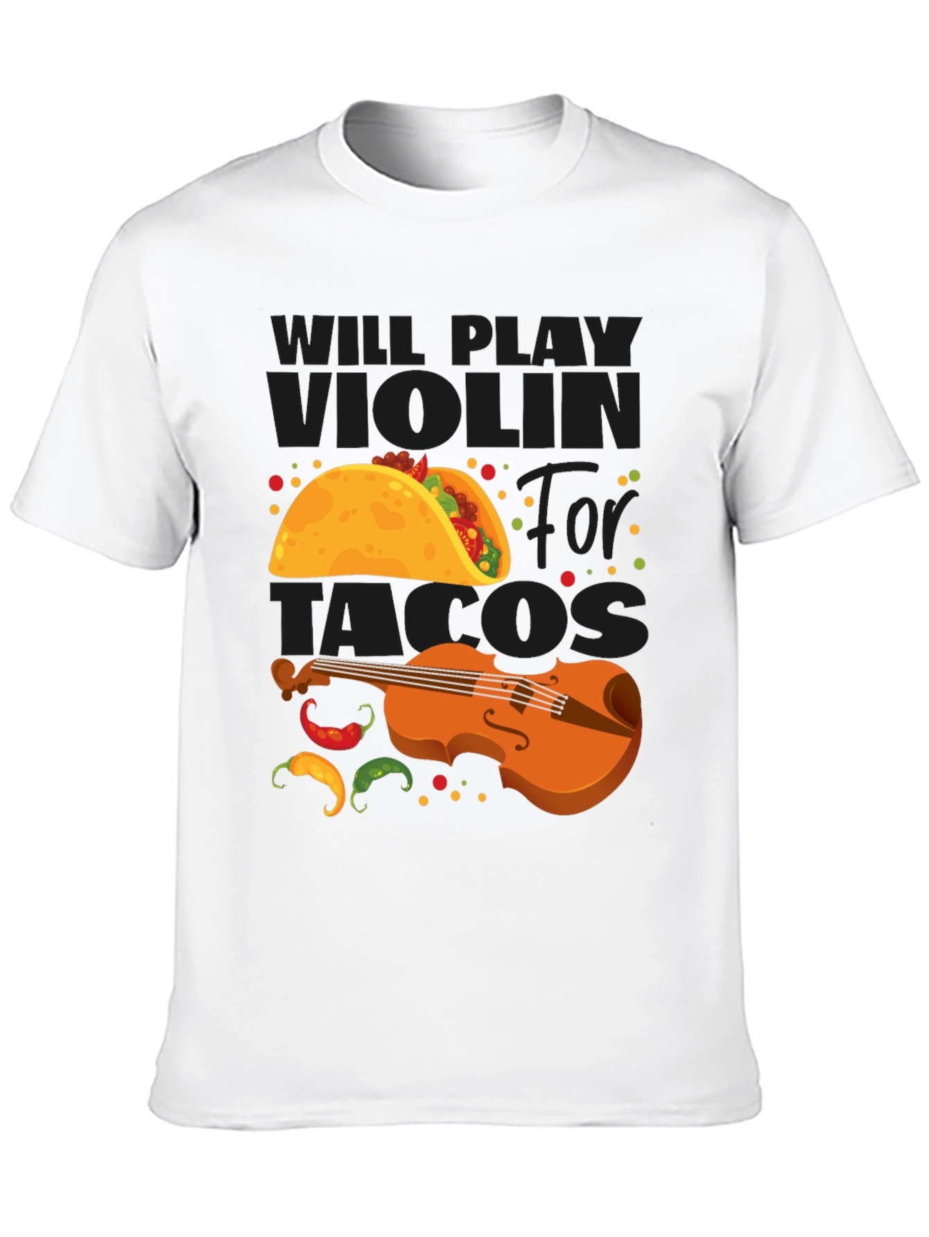Will Play Violin for Tacos Funny Graphic Tee