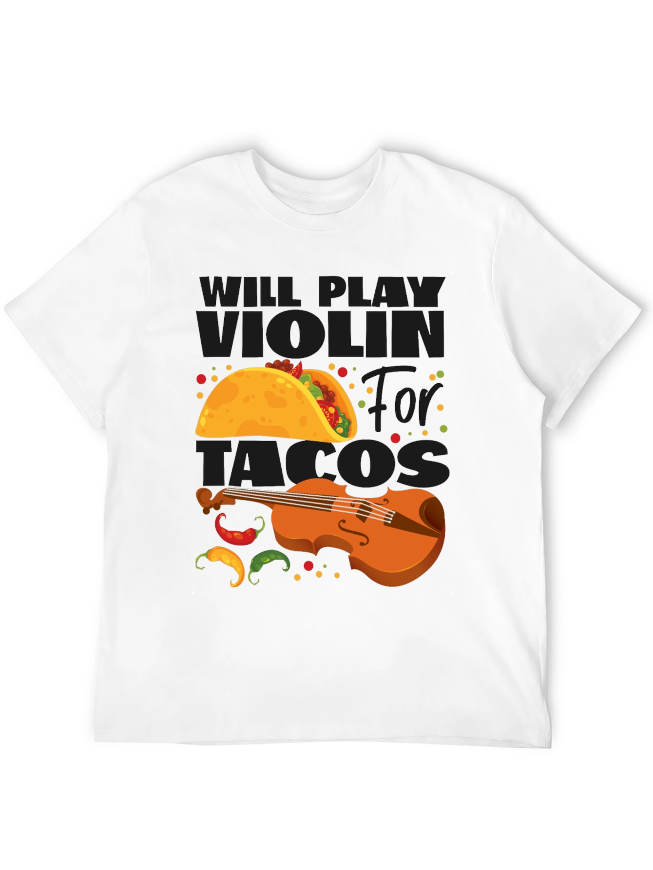 Will Play Violin for Tacos Funny Graphic Tee