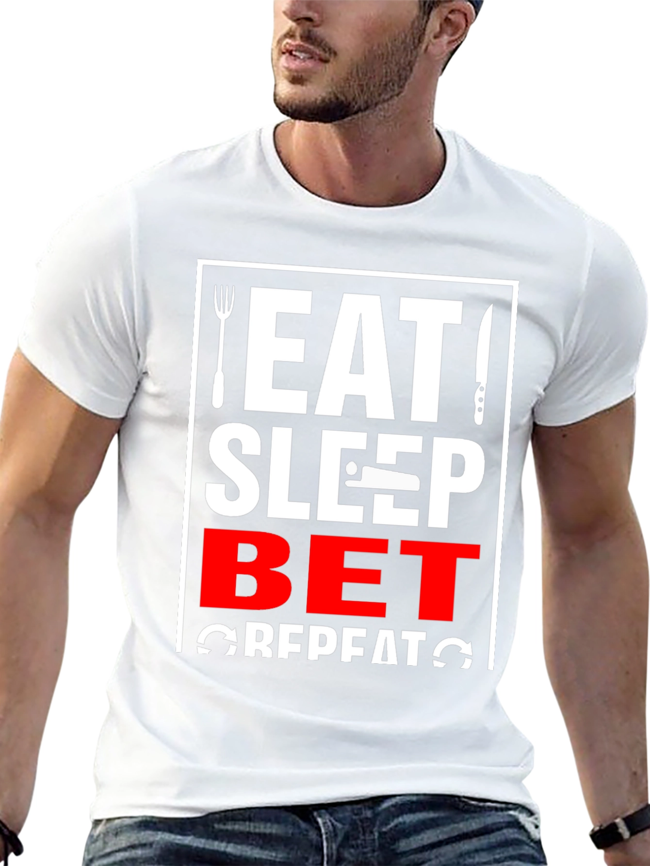 Eat Sleep Bet Repeat T-Shirt Funny Gambling Shirt