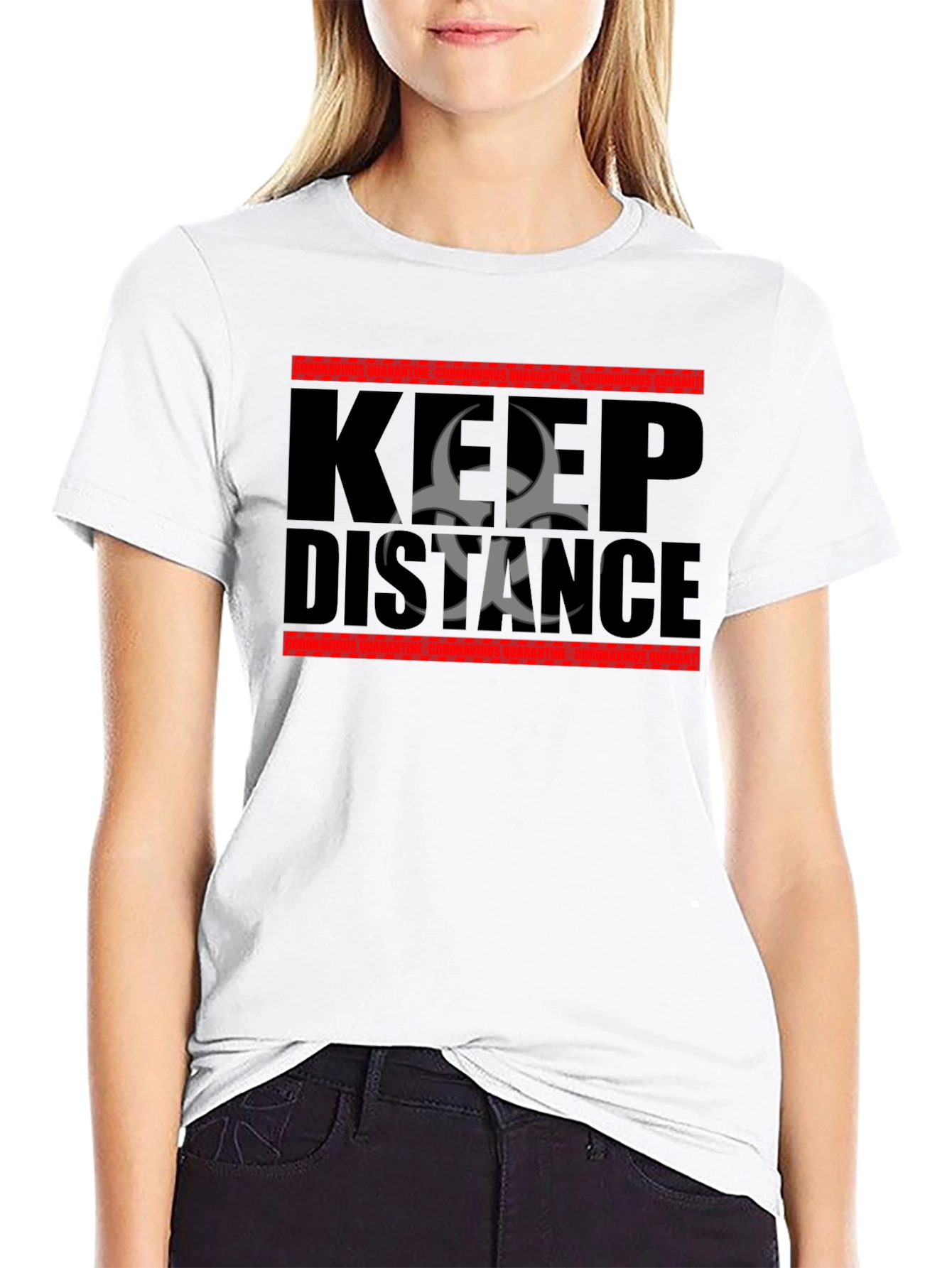 Keep Distance Biohazard Graphic T-Shirt - Stay Safe Style