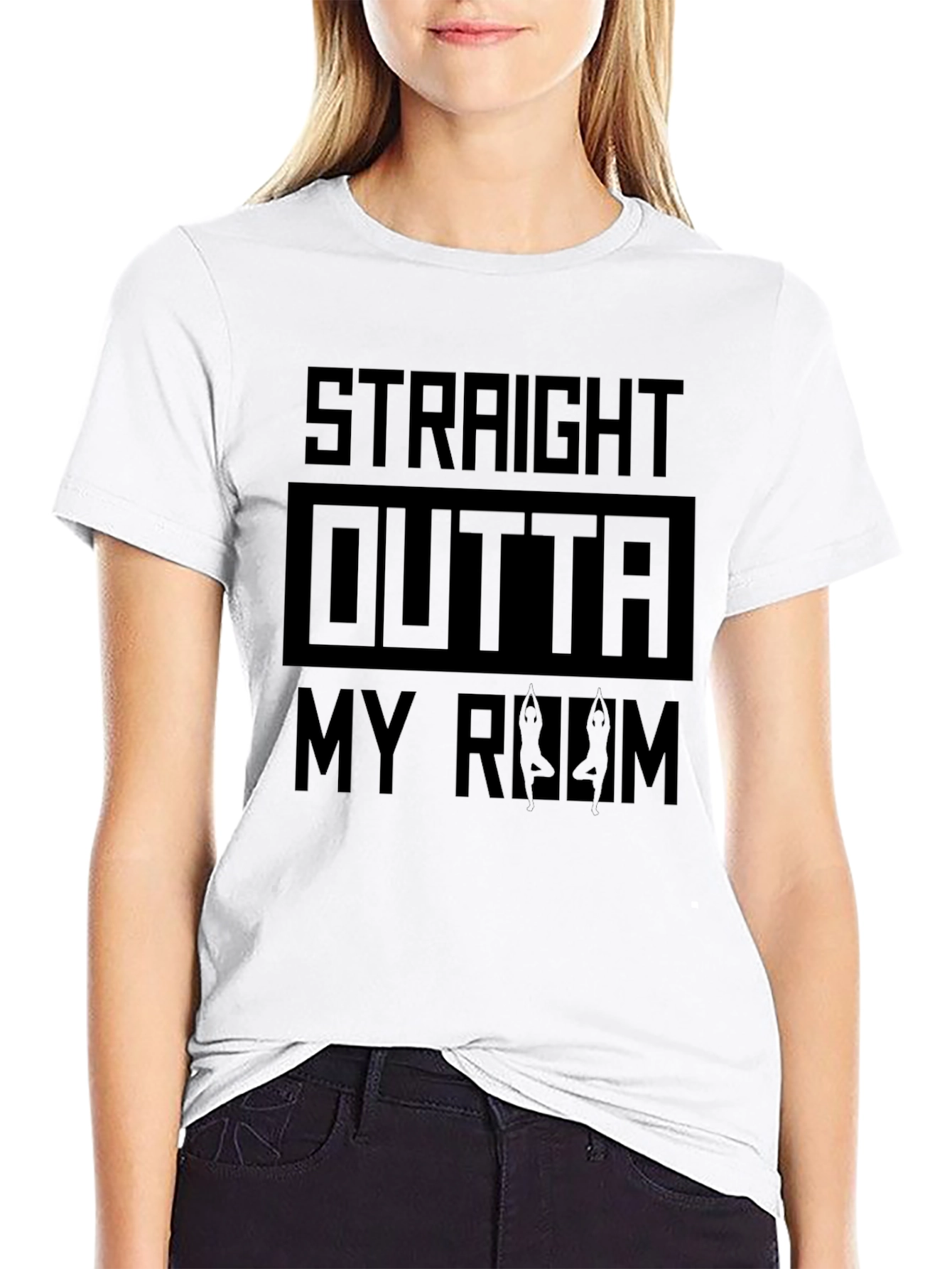 Straight Outta My Room Black Graphic Tee